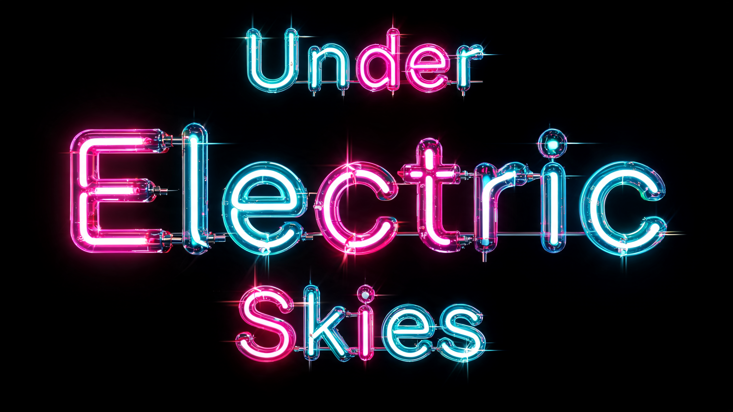 "Under Electric Skies" — Neon Glow | AI Text Effect Generator