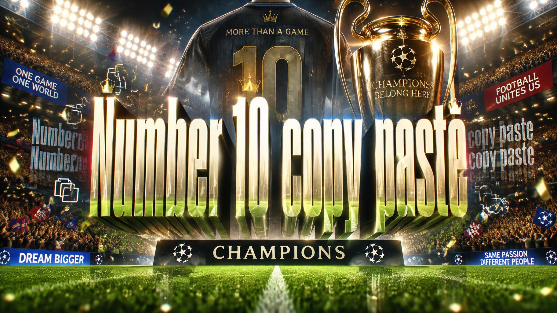"Number 10 copy paste" — Sports Football | AI Text Effect Generator