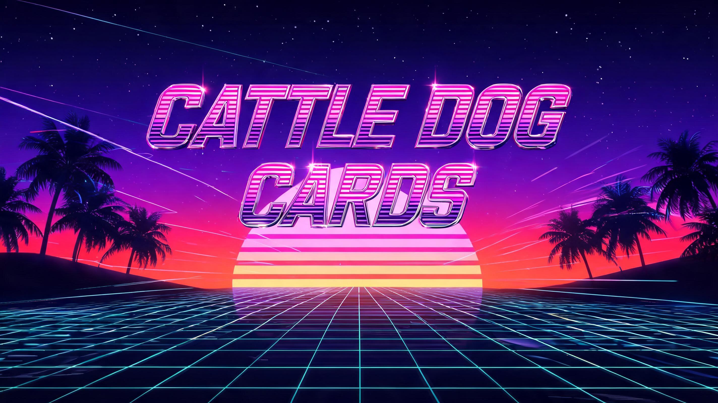 "Cattle Dog Cards" — Cyberpunk Synthwave text effect