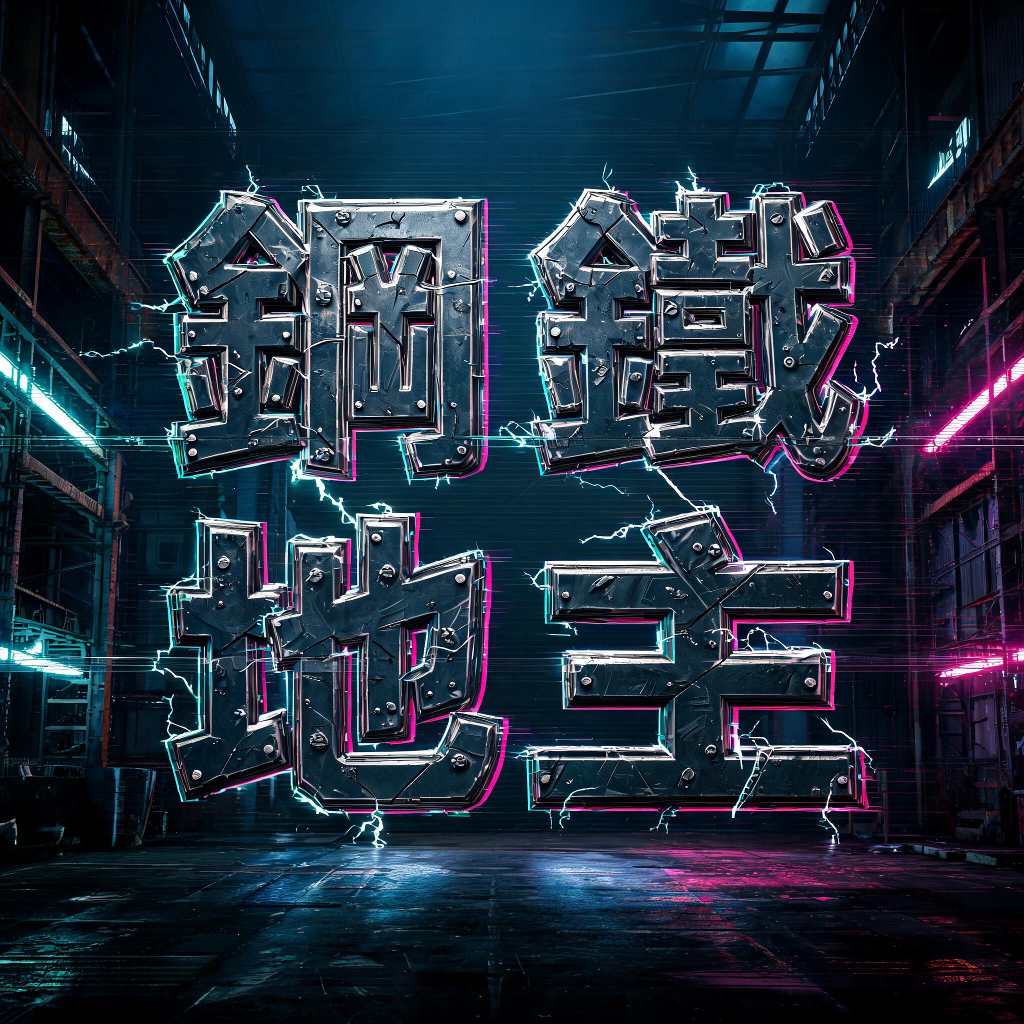 "鋼鐵地主" — Cyberpunk | AI Text Effect Generator