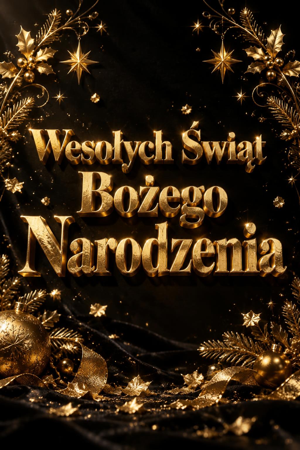 "Wesołych Świąt Bożego Narodzenia" — Luxury Gold | AI Text Effect Generator