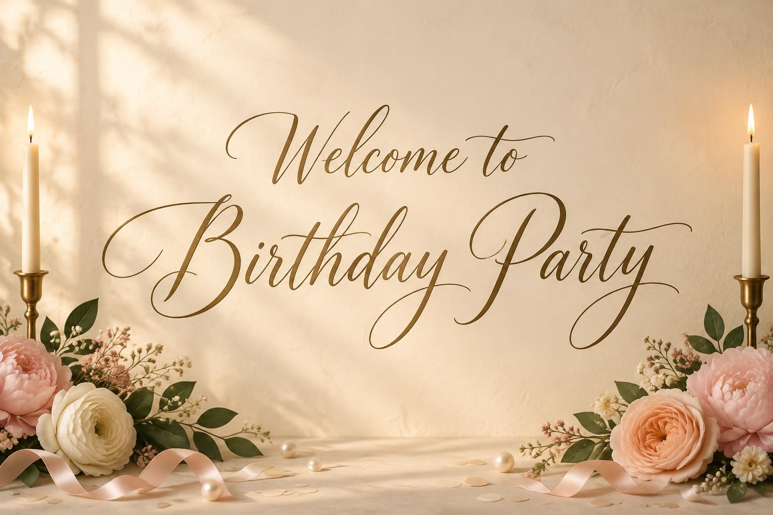 "Welcome to Birthday Party" —  | AI Text Effect Generator