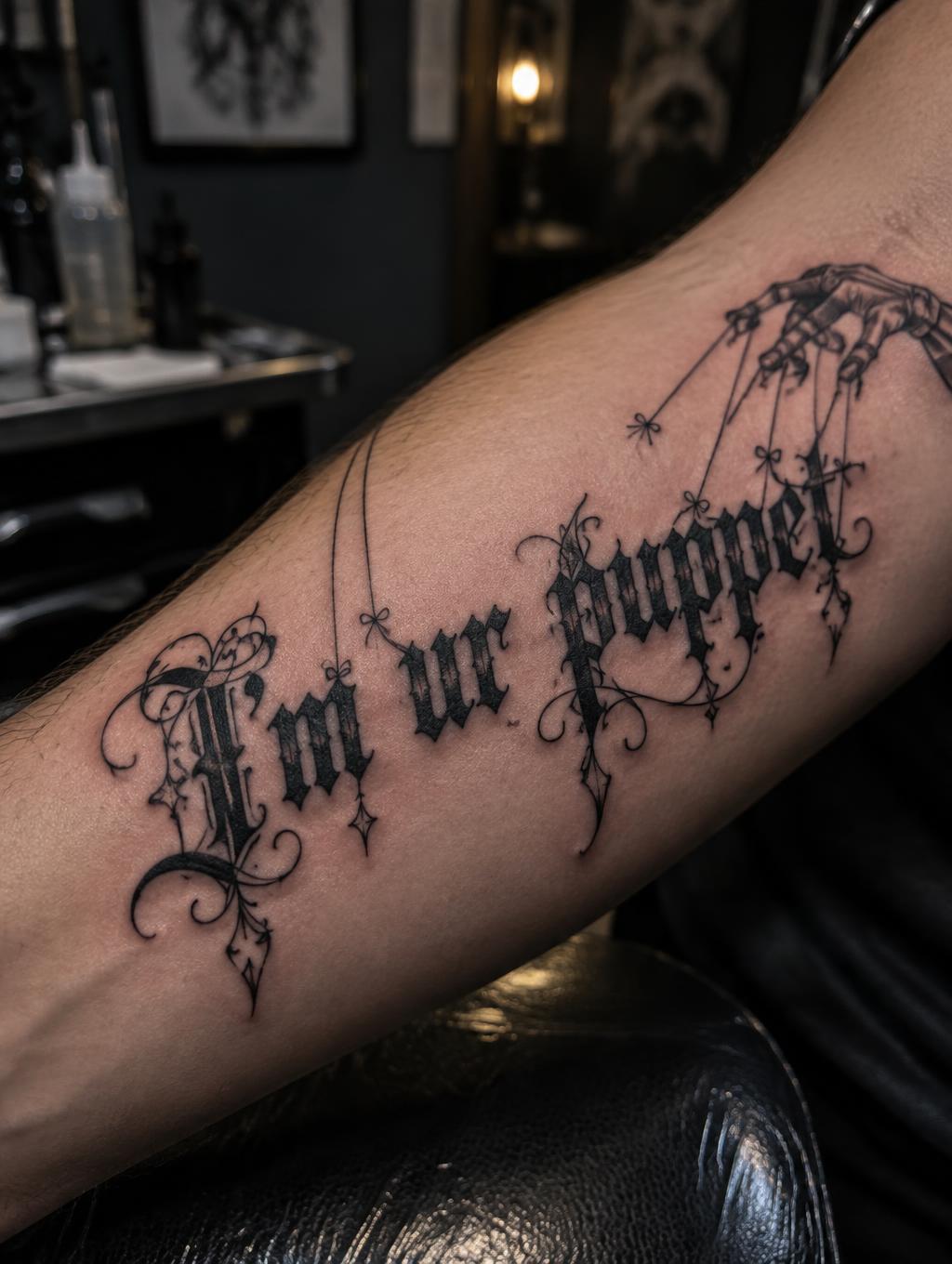 "I’m ur puppet" — Tattoo | AI Text Effect Generator