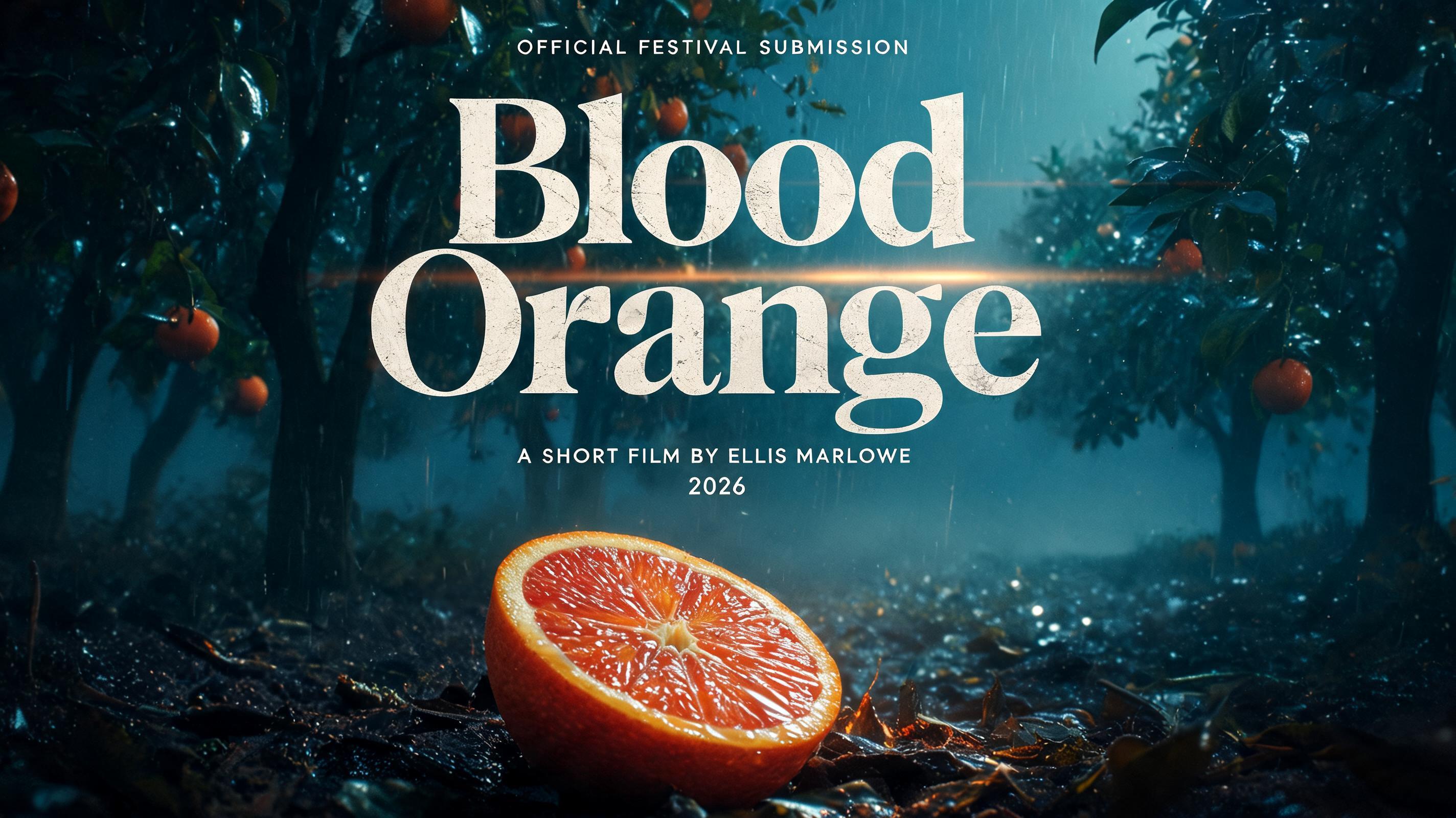 "Blood
Orange
OFFICIAL FESTIVAL SUBMISSION
A SHORT FILM BY ELLIS MARLOWE
2026" — Cinematic Netflix | AI Text Effect Generator