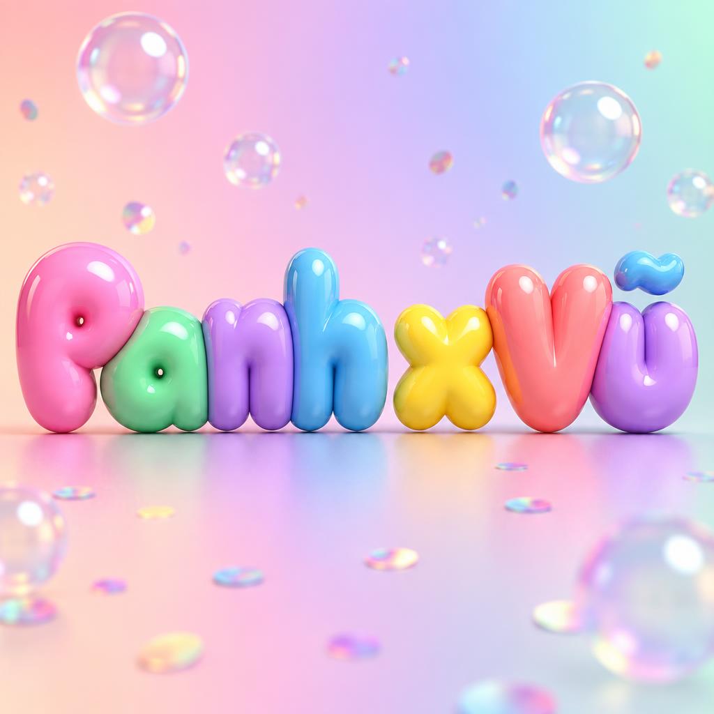 "Panh x Vũ" — 3d Bold Inflated | AI Text Effect Generator