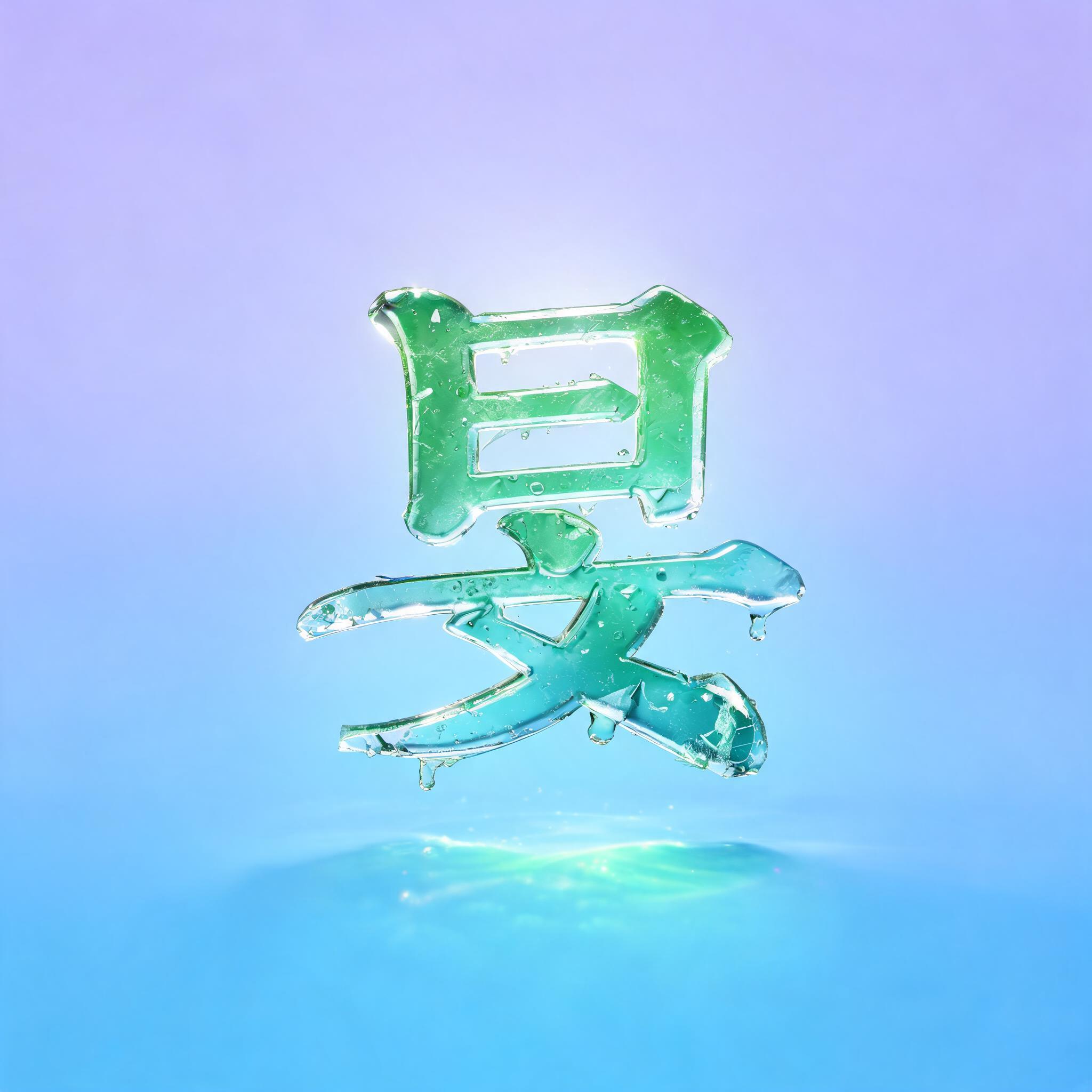 "旻" — Glass | AI Text Effect Generator