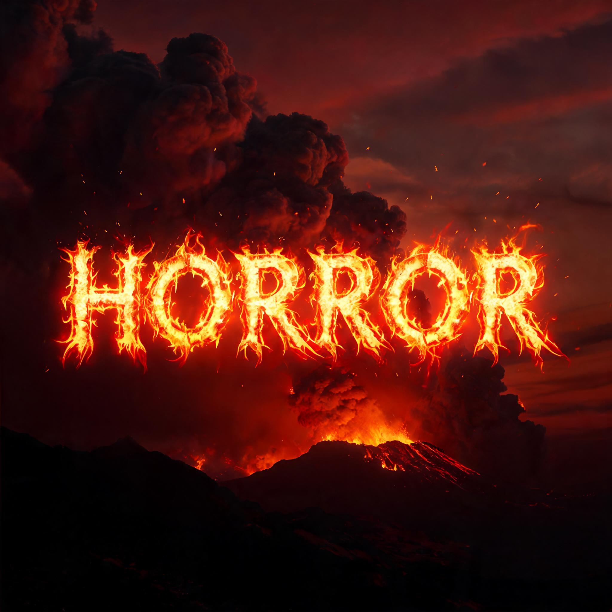 "HORROR" — Fire Smoke | AI Text Effect Generator