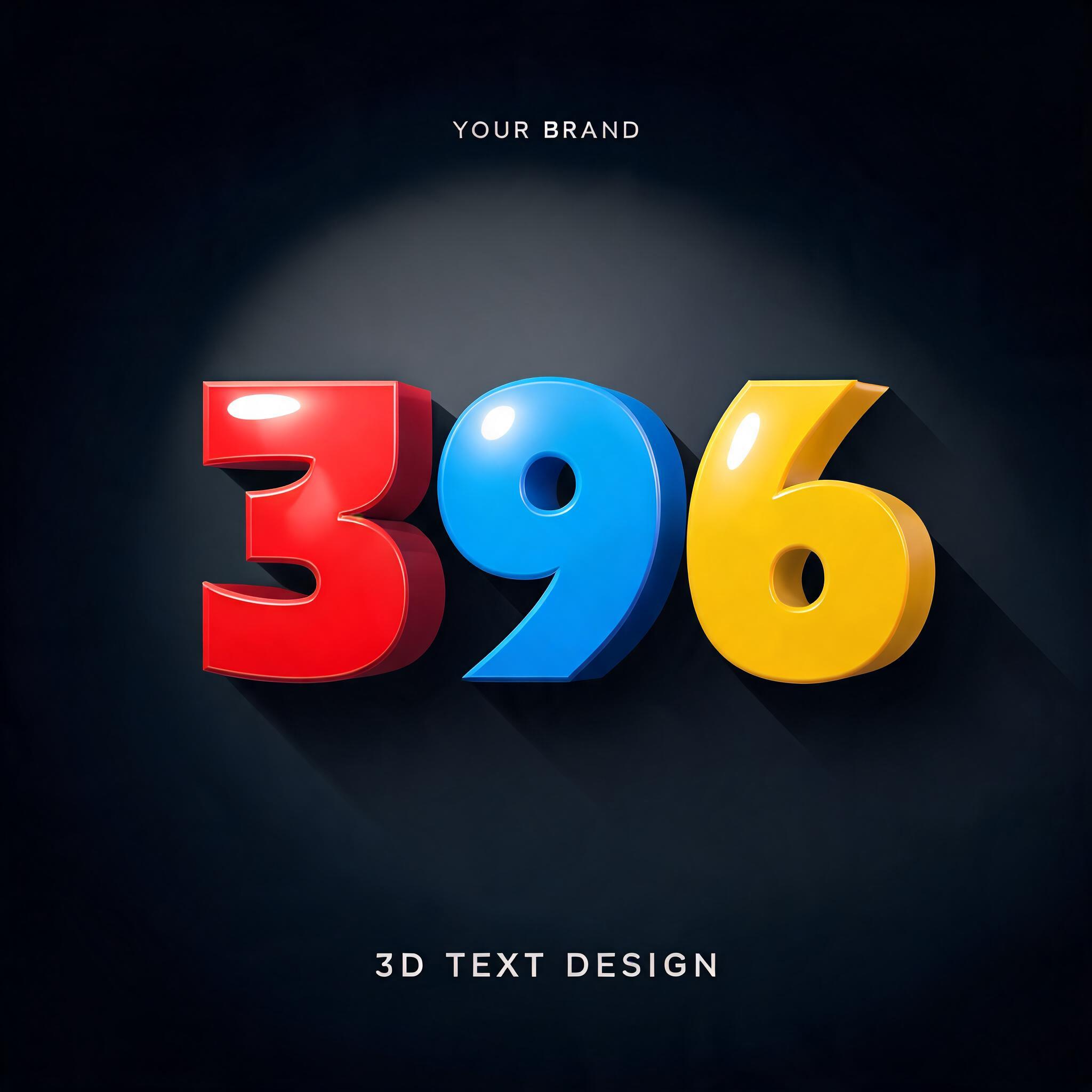 "396" — 3d Bold | AI Text Effect Generator
