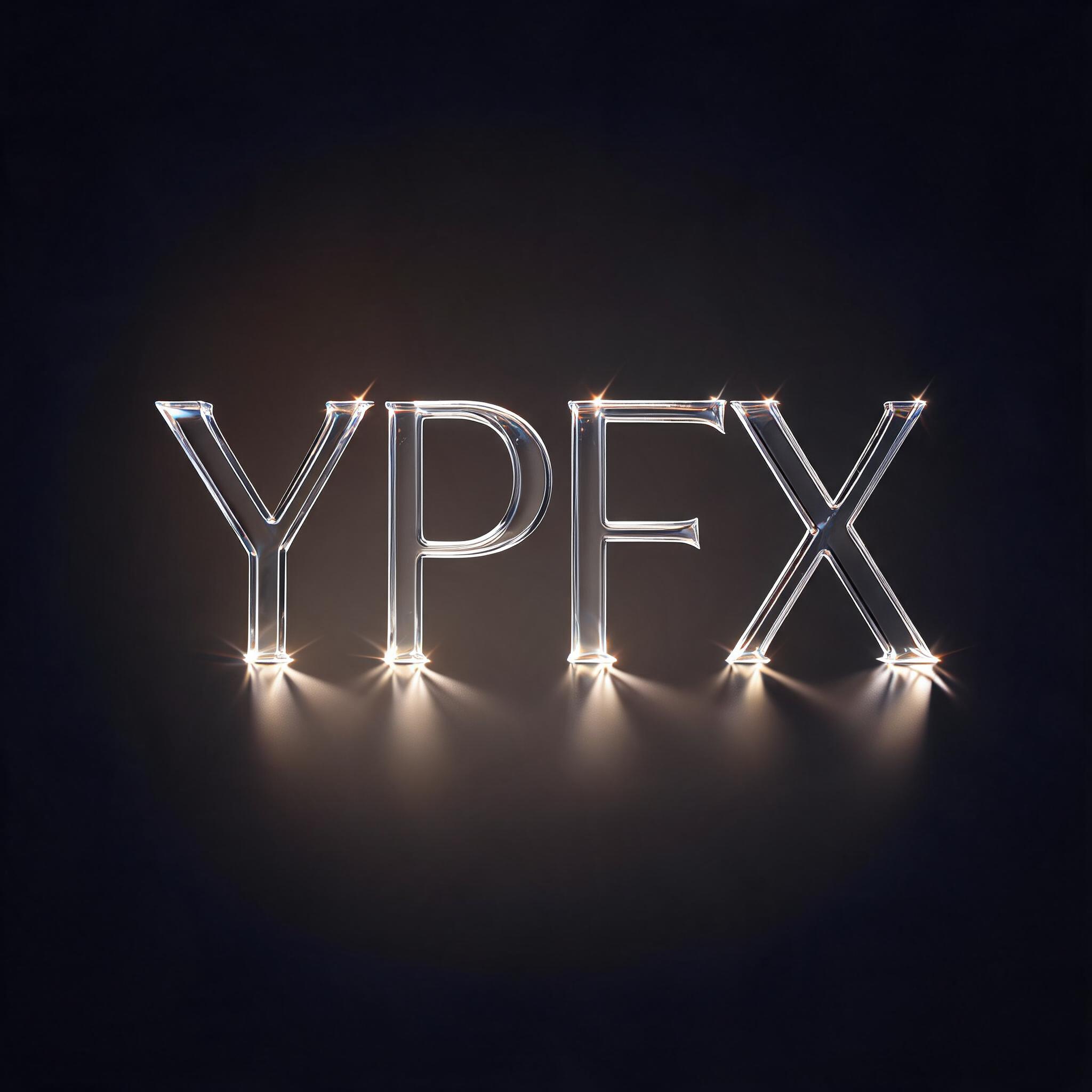 "YPFX" — Glass | AI Text Effect Generator