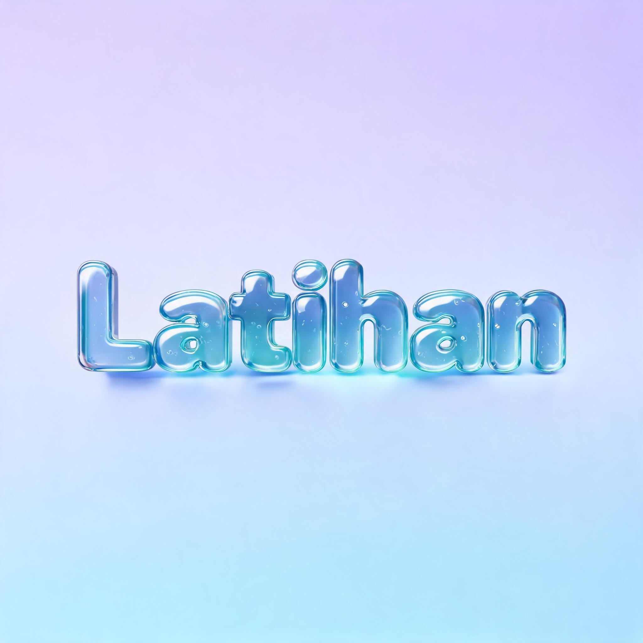 "Latihan" — Glass Liquid | AI Text Effect Generator