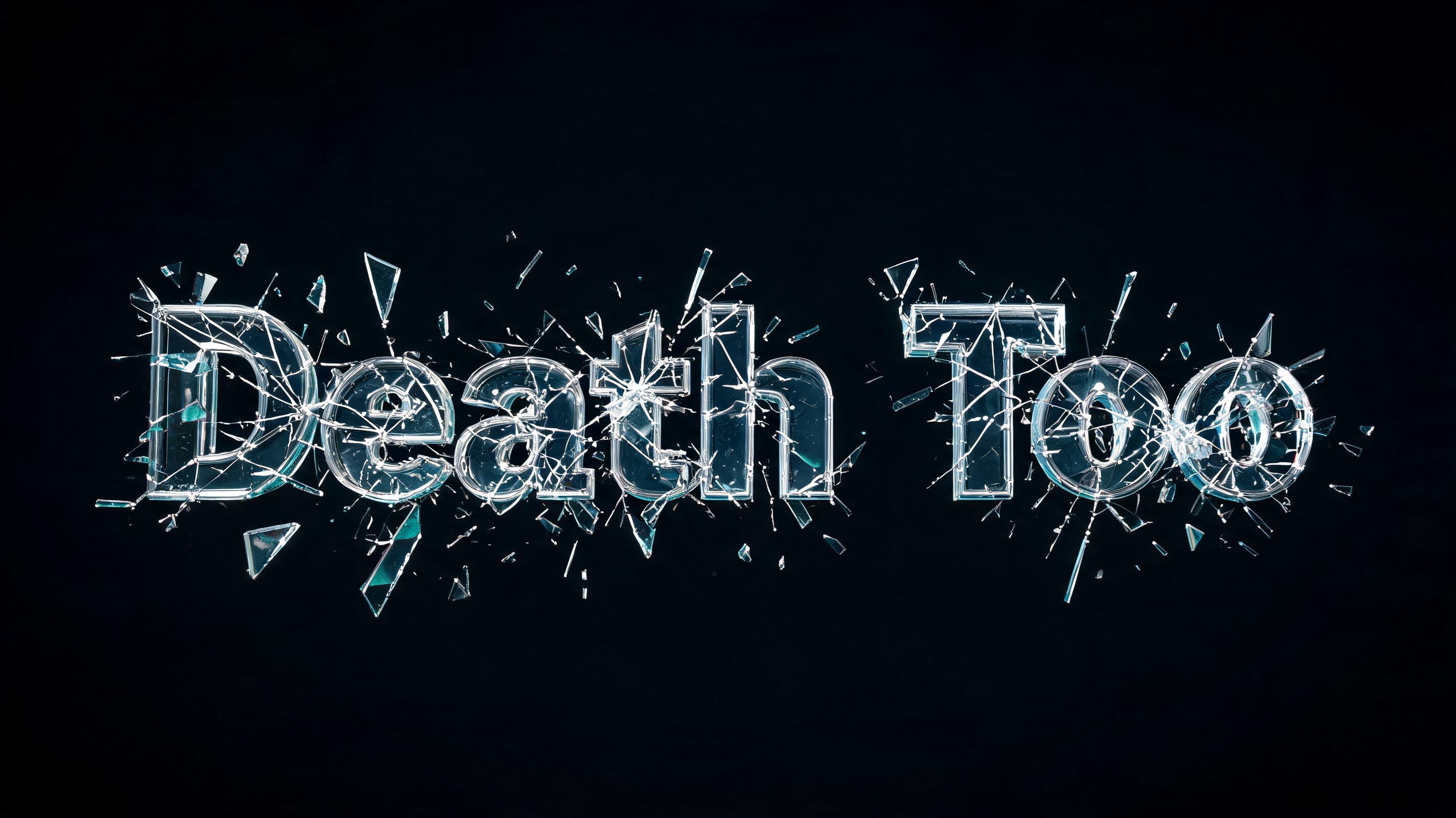 "Death Too" — Glass | AI Text Effect Generator