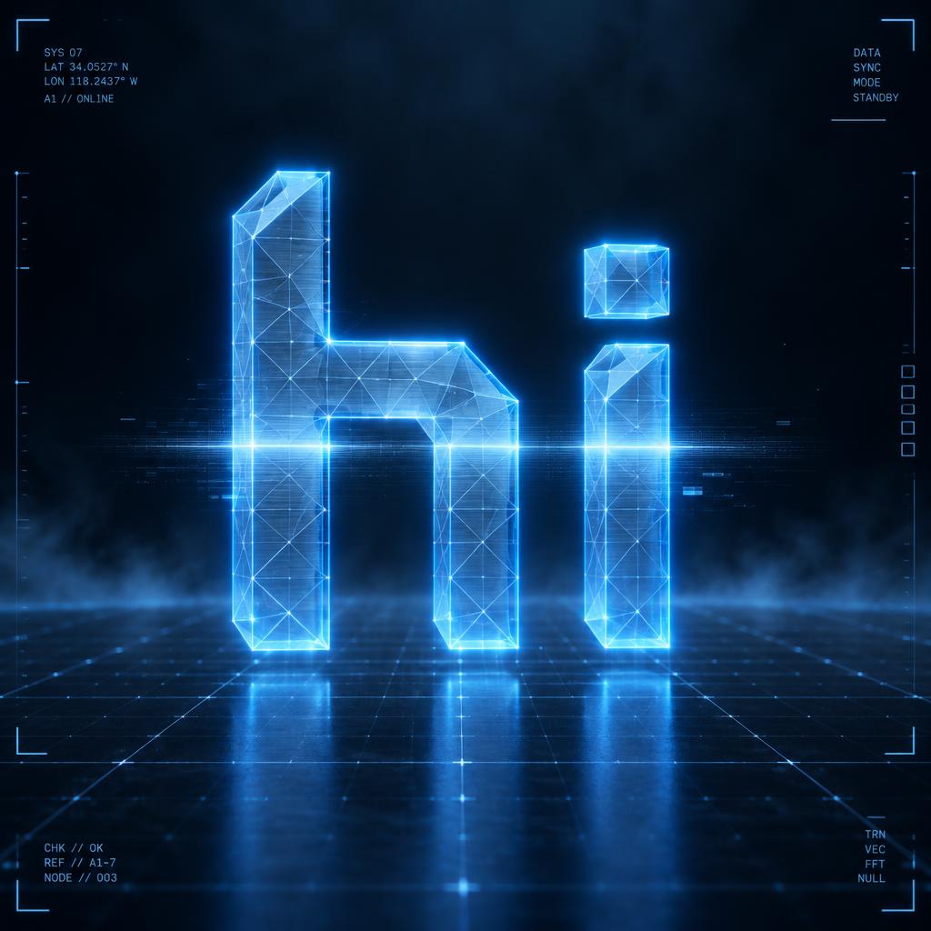 "hi" — Futuristic | AI Text Effect Generator