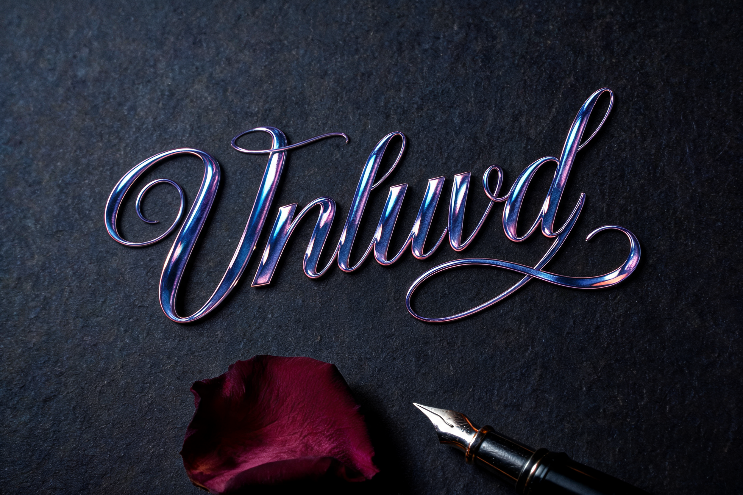 "Unluvd" — Cursive text effect