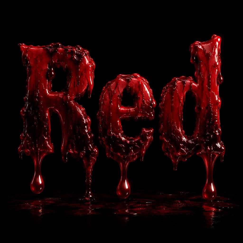 "Red" — Drip Font Blood | AI Text Effect Generator
