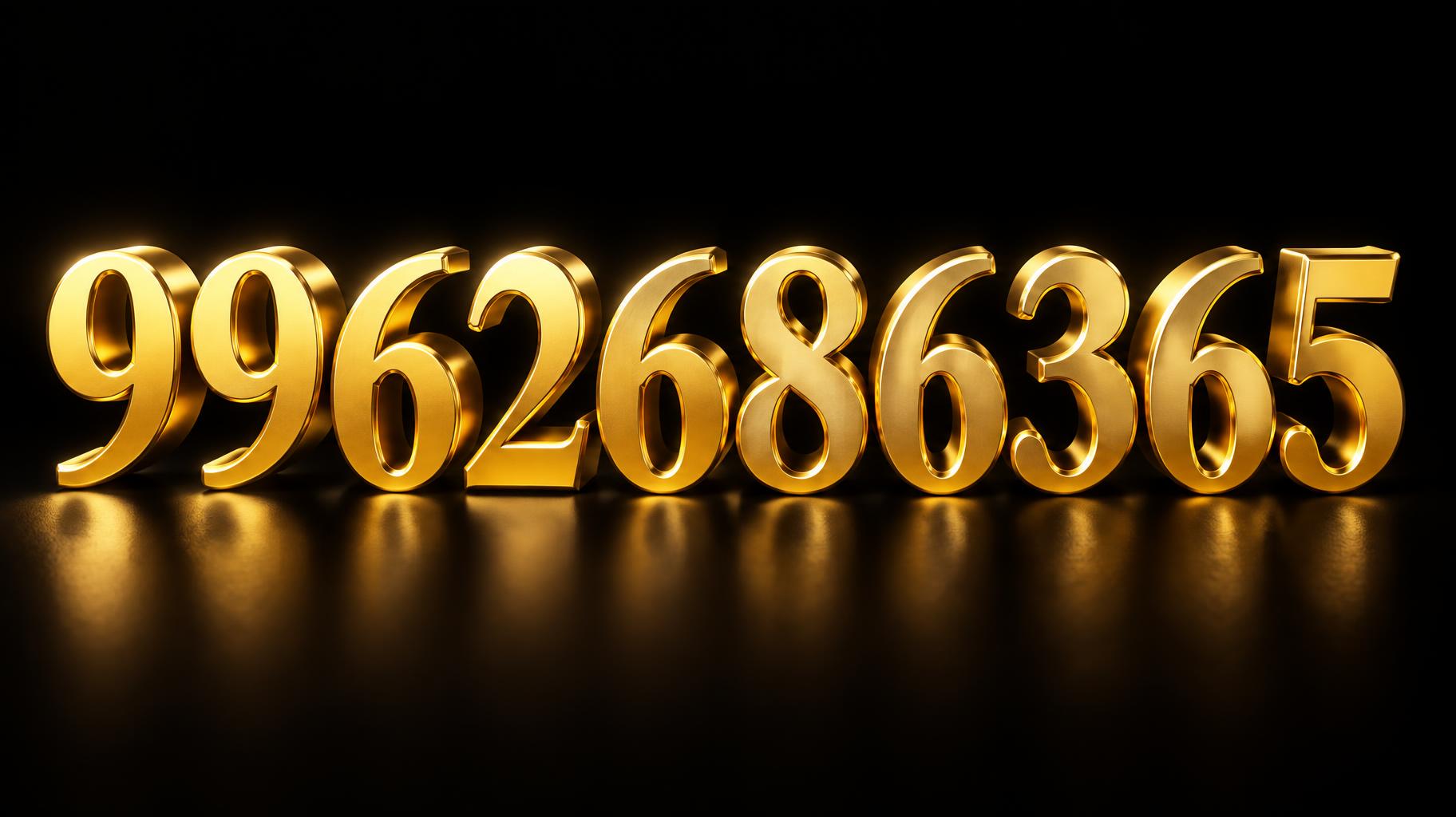 "9962686365" — 3d Bold Gold | AI Text Effect Generator