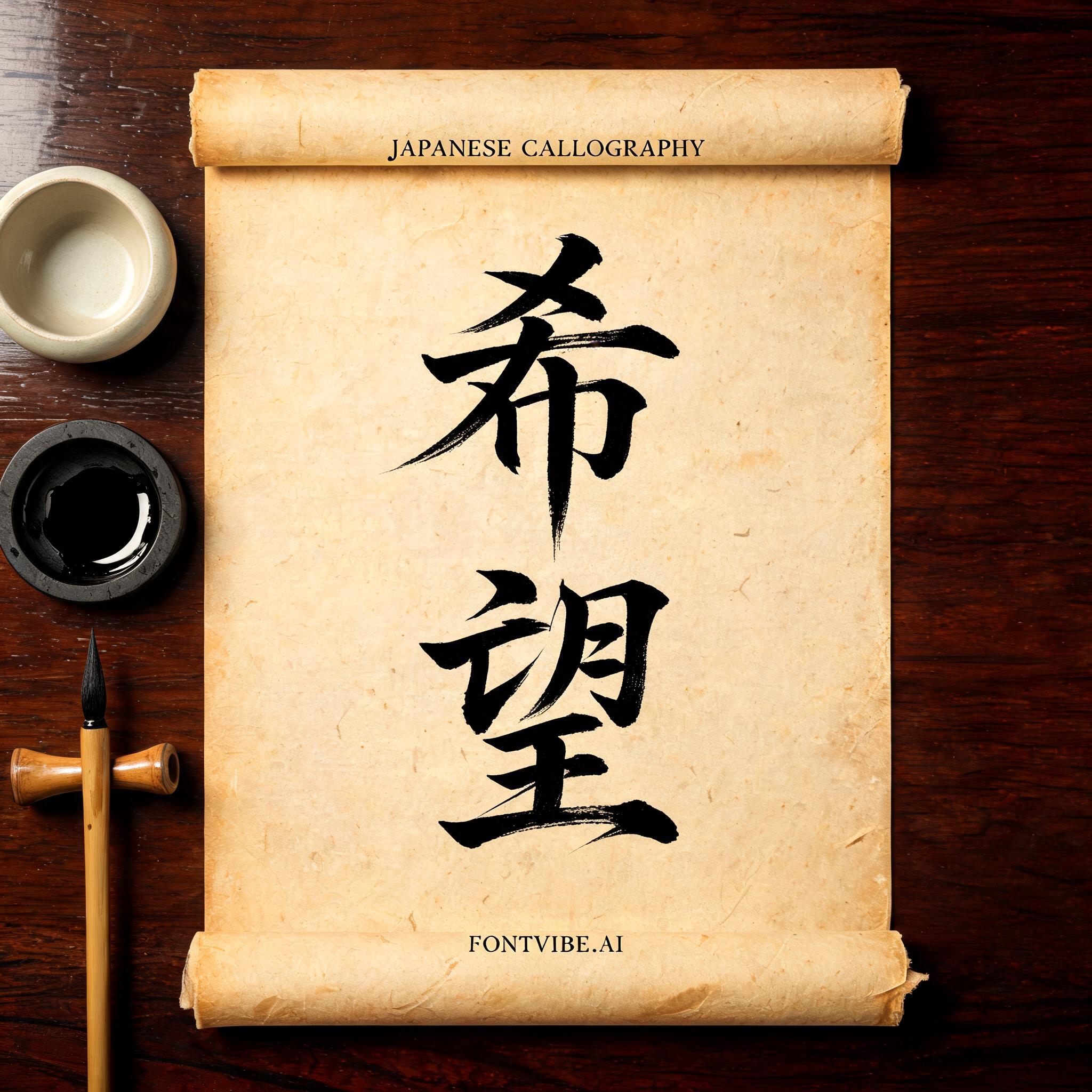 "希望" — Brush Japanese Ink | AI Text Effect Generator