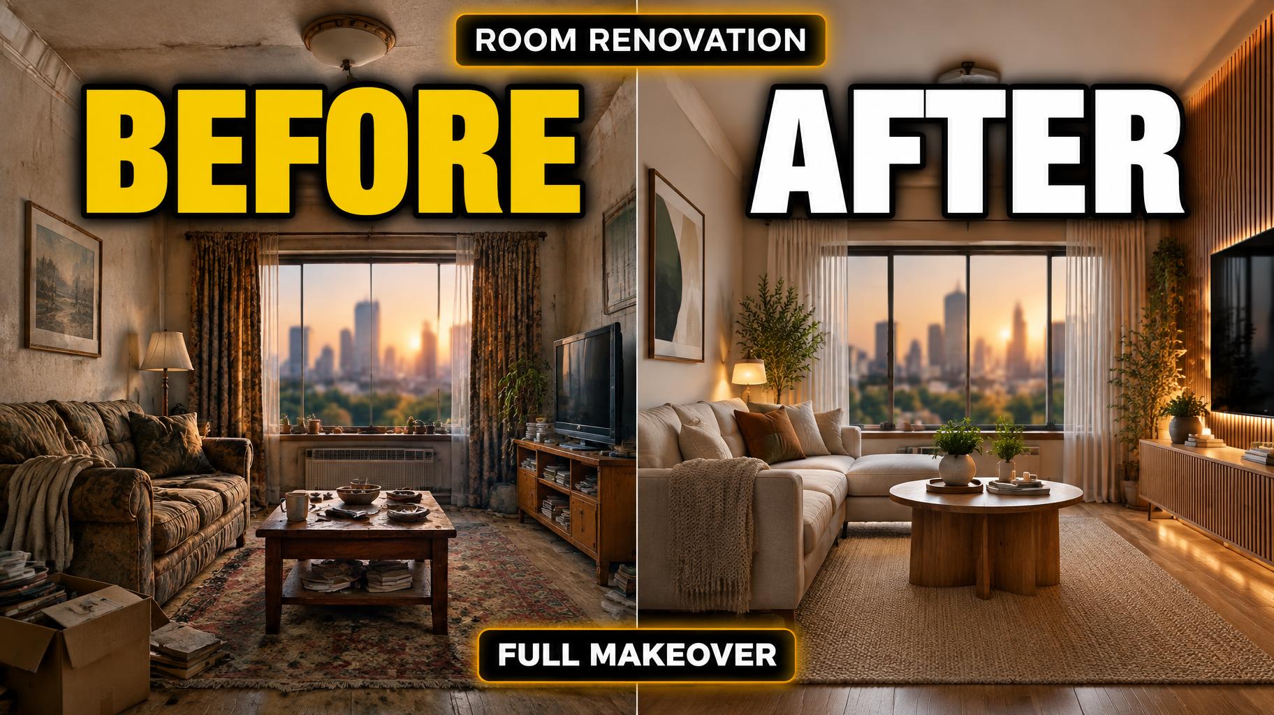 BEFORE
AFTER
ROOM RENOVATION
FULL MAKEOVER