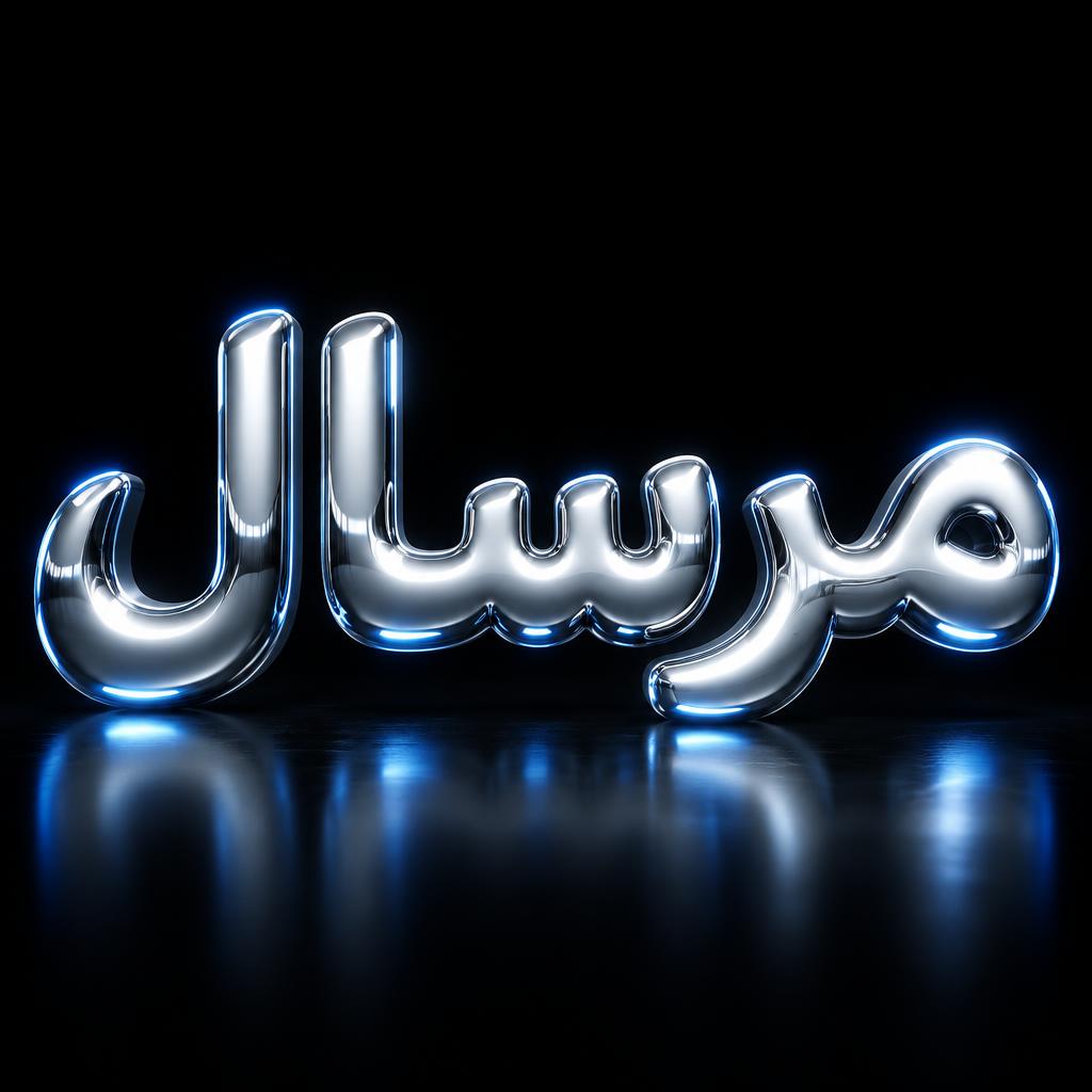 "مرسال" — Chrome Metal 3d | AI Text Effect Generator