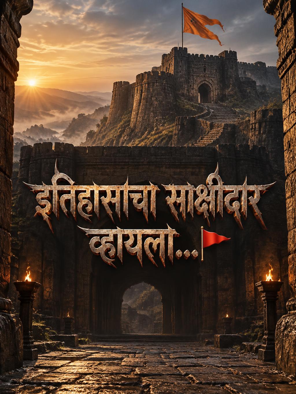 "इतिहासाचा साक्षीदार व्हायला...🚩" —  | AI Text Effect Generator