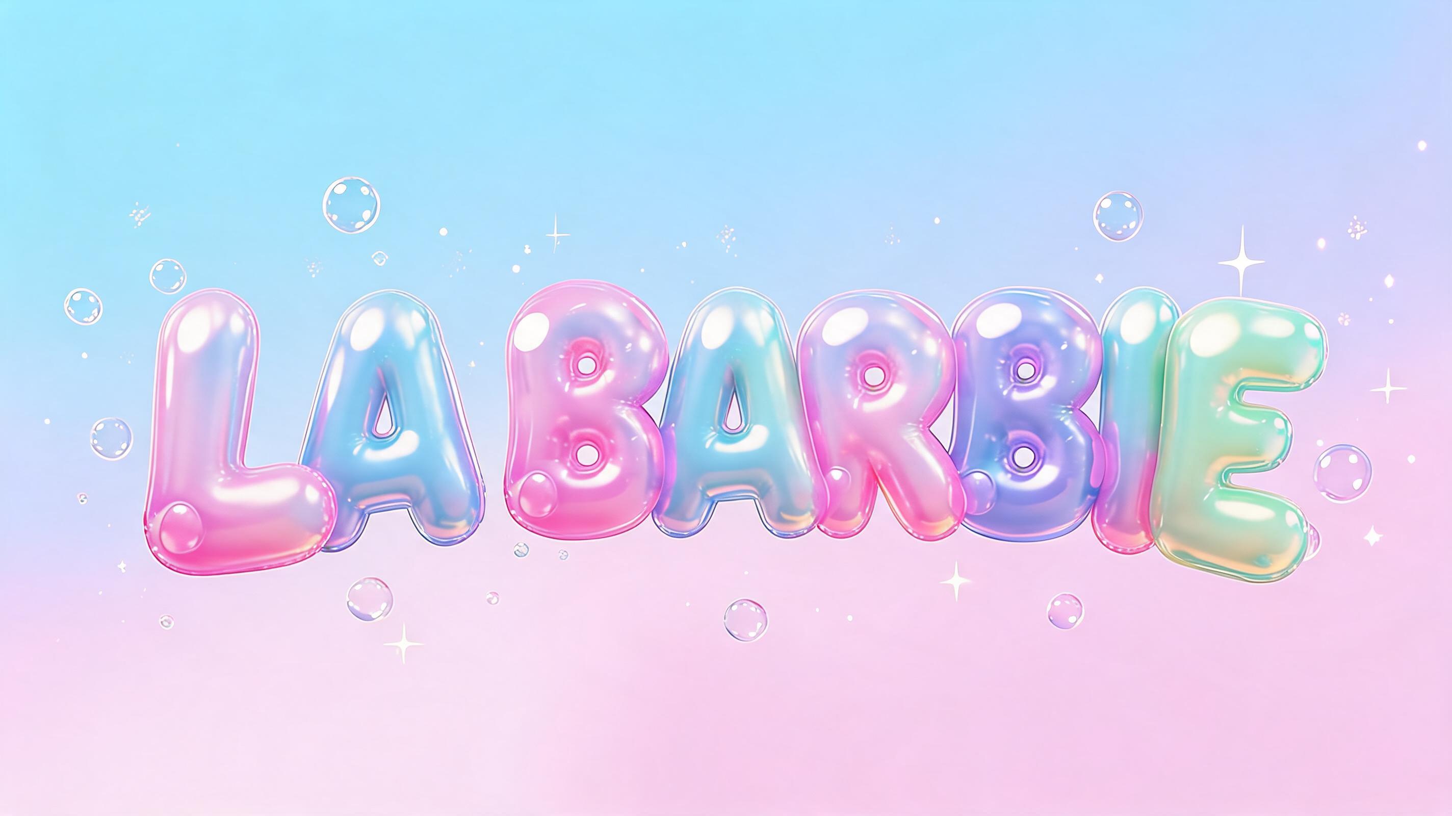 "LA BARBIE" — Bubble text effect