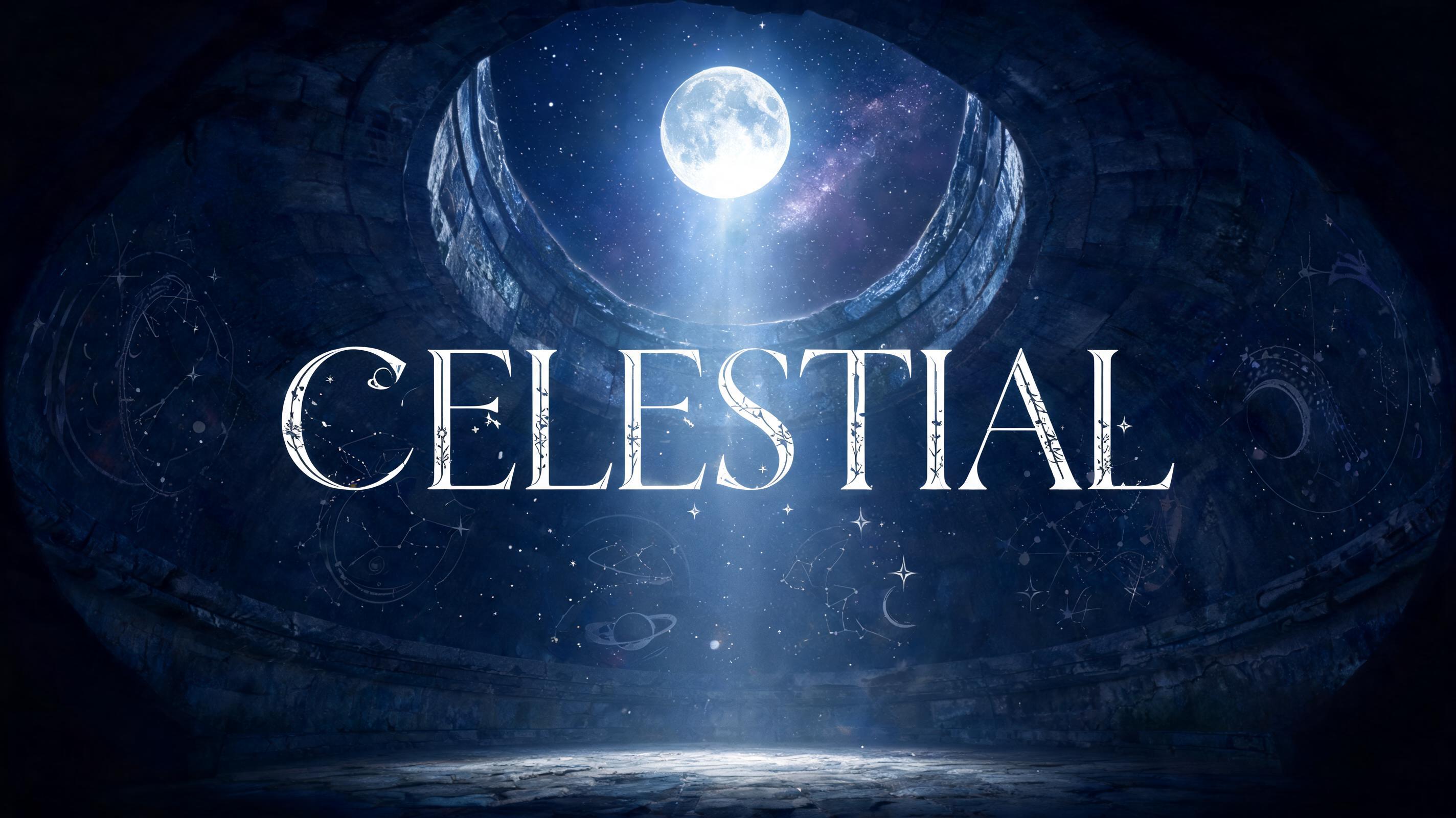 "CELESTIAL" — Celestial Symbol | AI Text Effect Generator