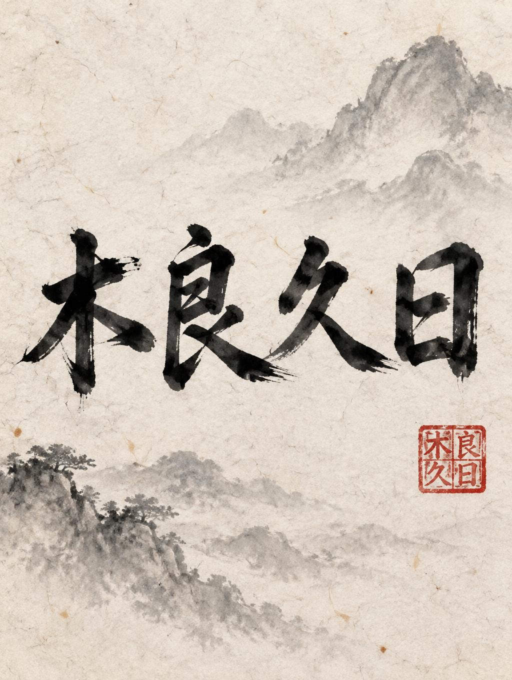 "木良久日" — Brush Chinese Ink | AI Text Effect Generator