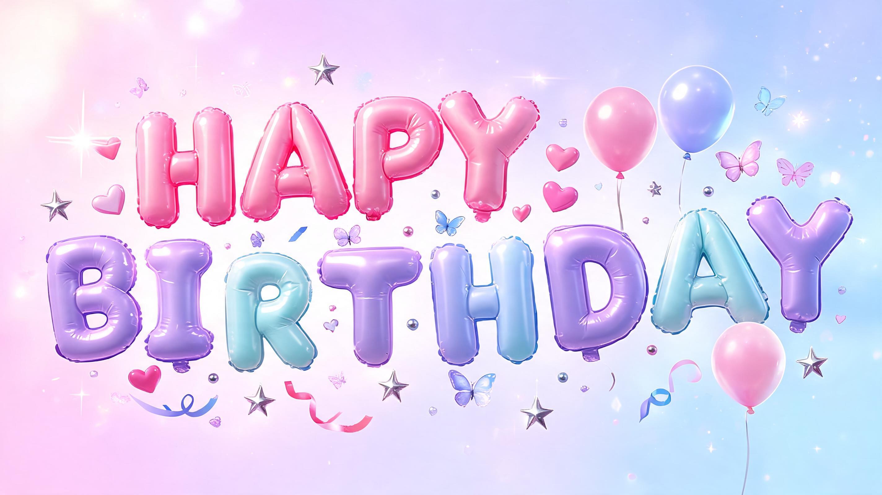 "HAPPY BIRTHDAY" — Y2k Bubbly | AI Text Effect Generator