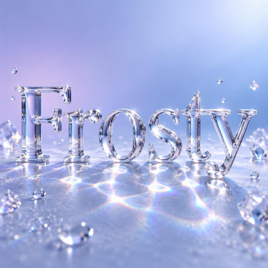 "Frosty" — Glass | AI Text Effect Generator