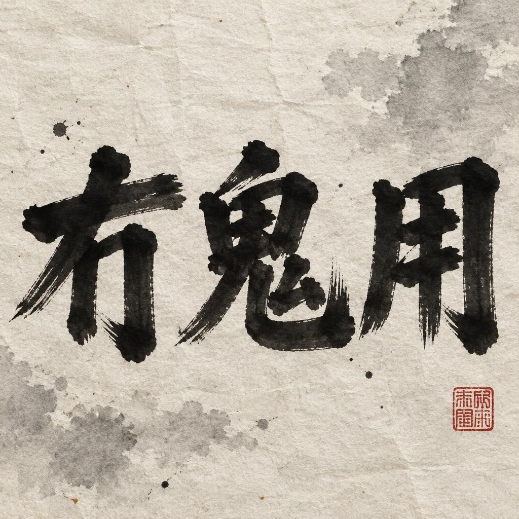 "冇鬼用" — Brush Chinese Ink | AI Text Effect Generator