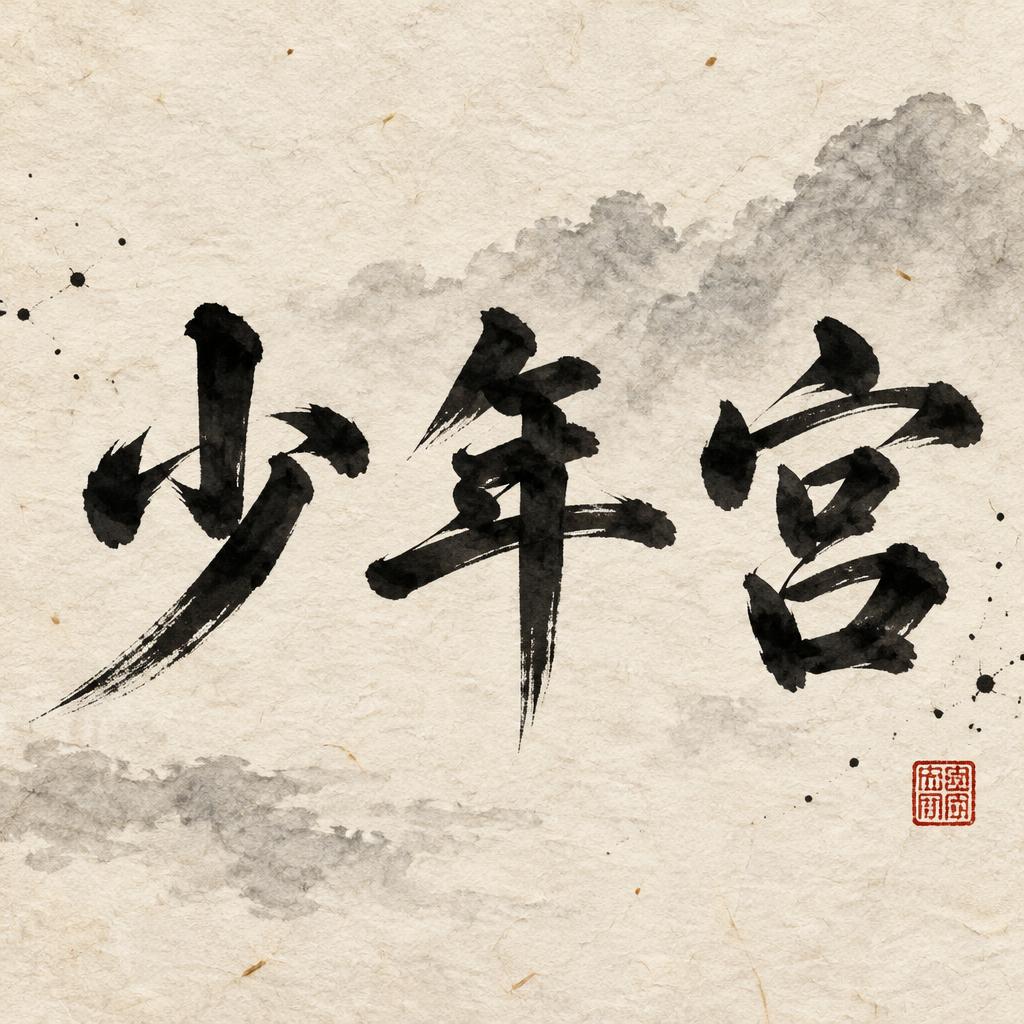 "少年宫" — Brush Chinese Ink | AI Text Effect Generator