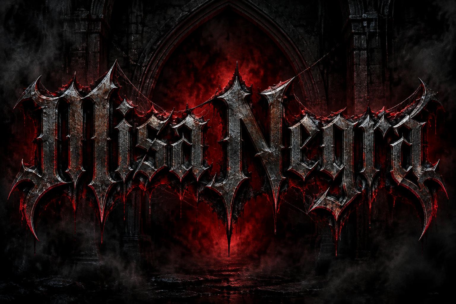 "Misa Negra" — Gothic Dark text effect