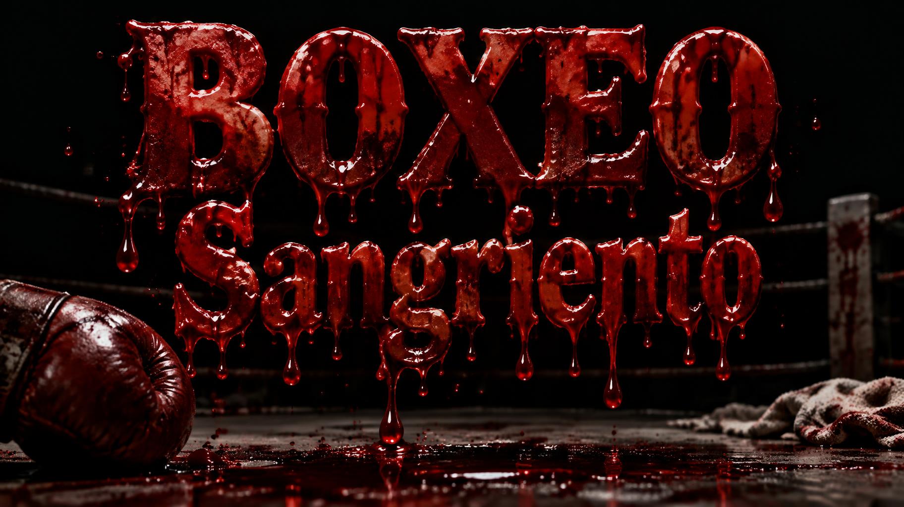 "BOXEO Sangriento" — Drip Font Blood | AI Text Effect Generator