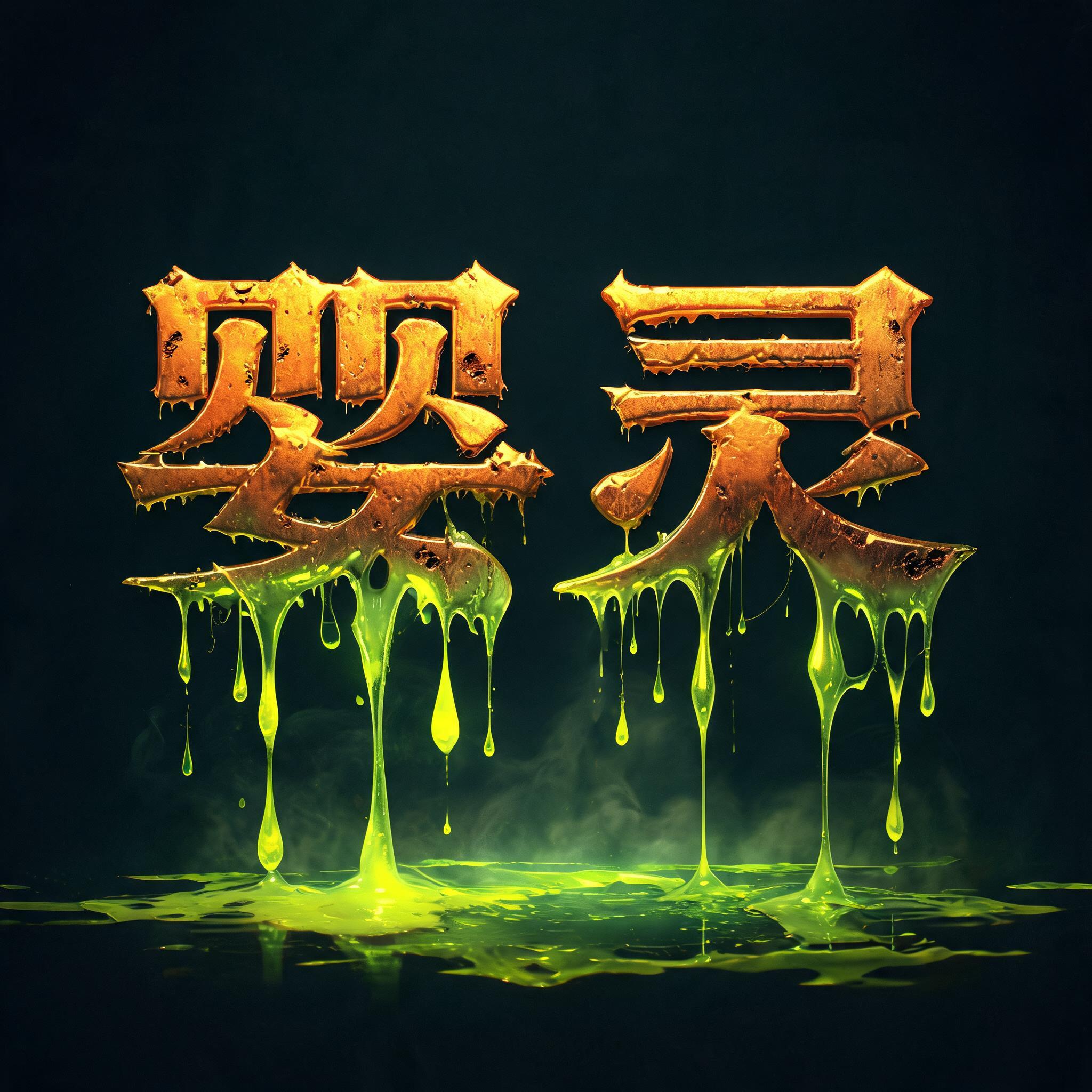 "婴灵" — Drip Font Melting | AI Text Effect Generator