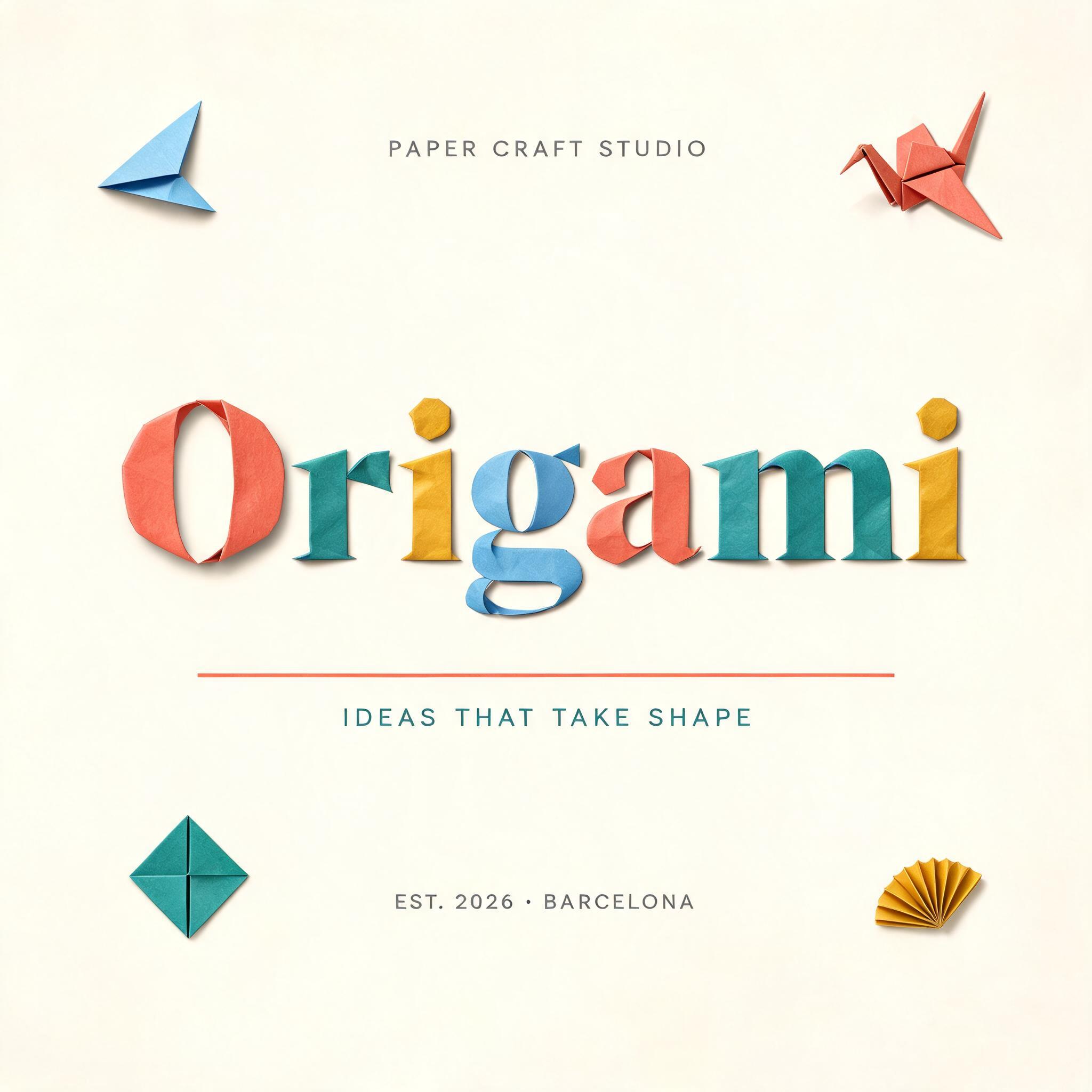 Origami
PAPER CRAFT STUDIO
IDEAS THAT TAKE SHAPE
EST. 2026 · BARCELONA