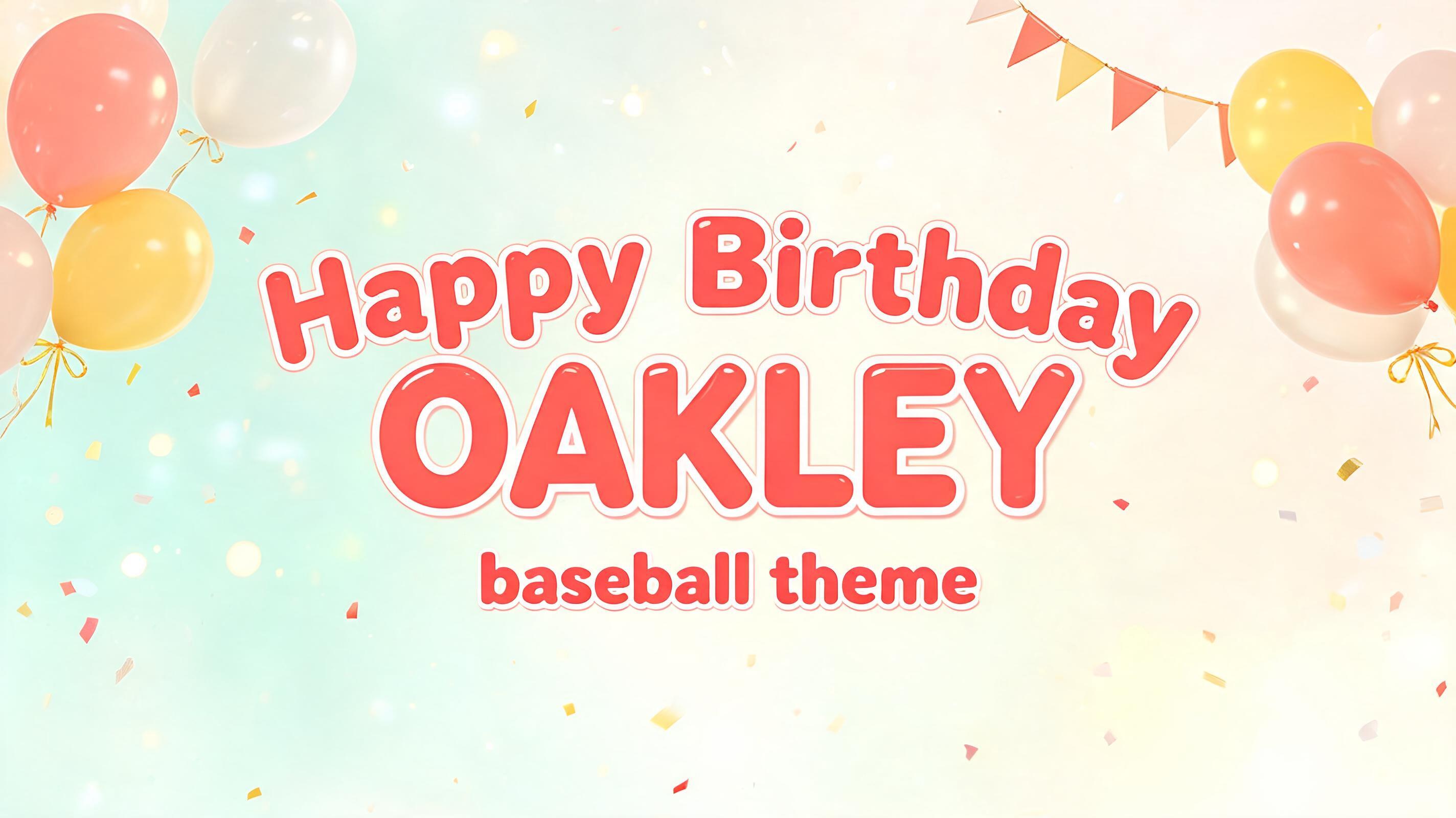 "Happy Birthday Oakley baseball theme" — Birthday | AI Text Effect Generator