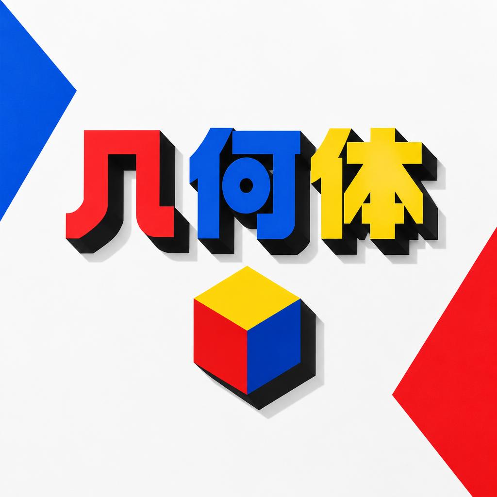 "几何体" — Geometric text effect