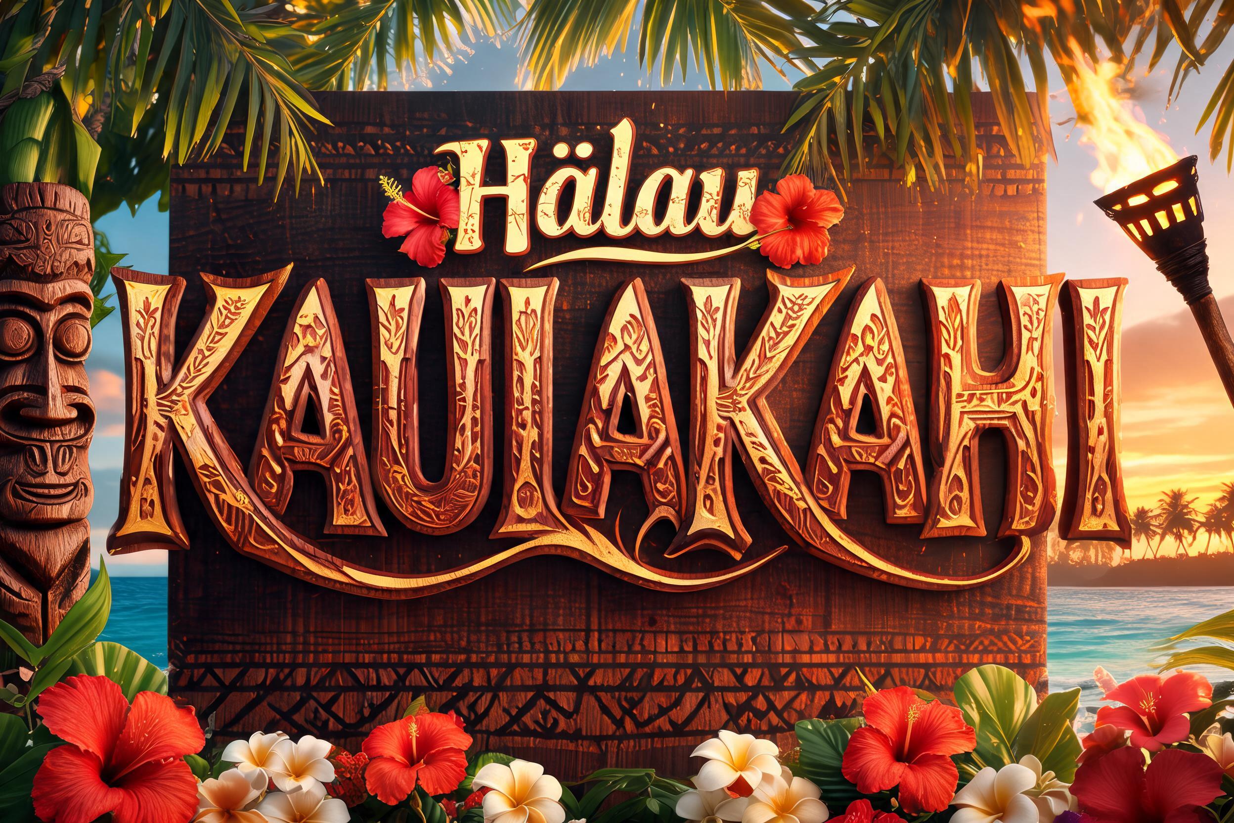 "Hālau KAULAKAHI" — Handwritten Script | AI Text Effect Generator