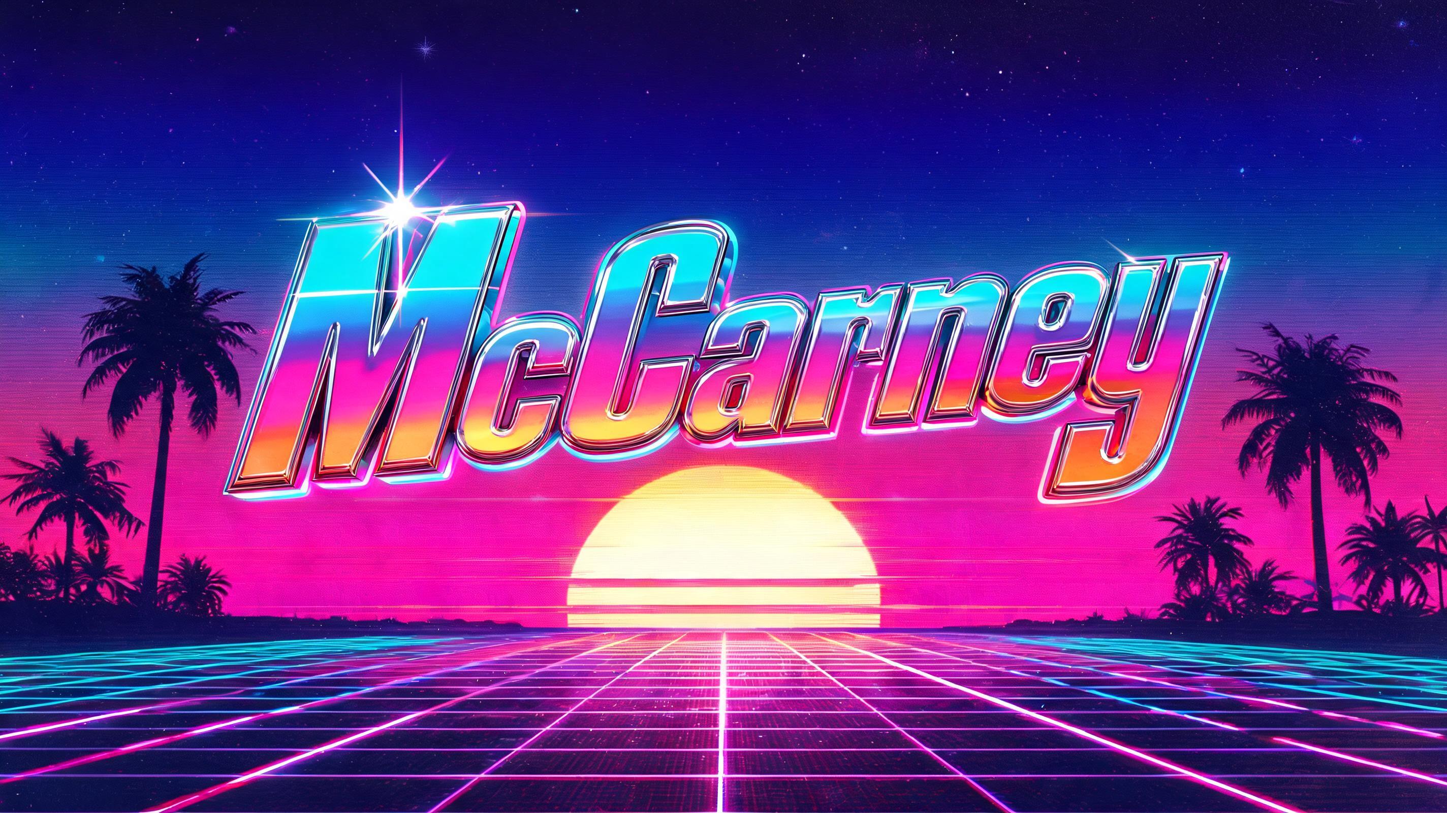 "McCarney" — Synthwave text effect
