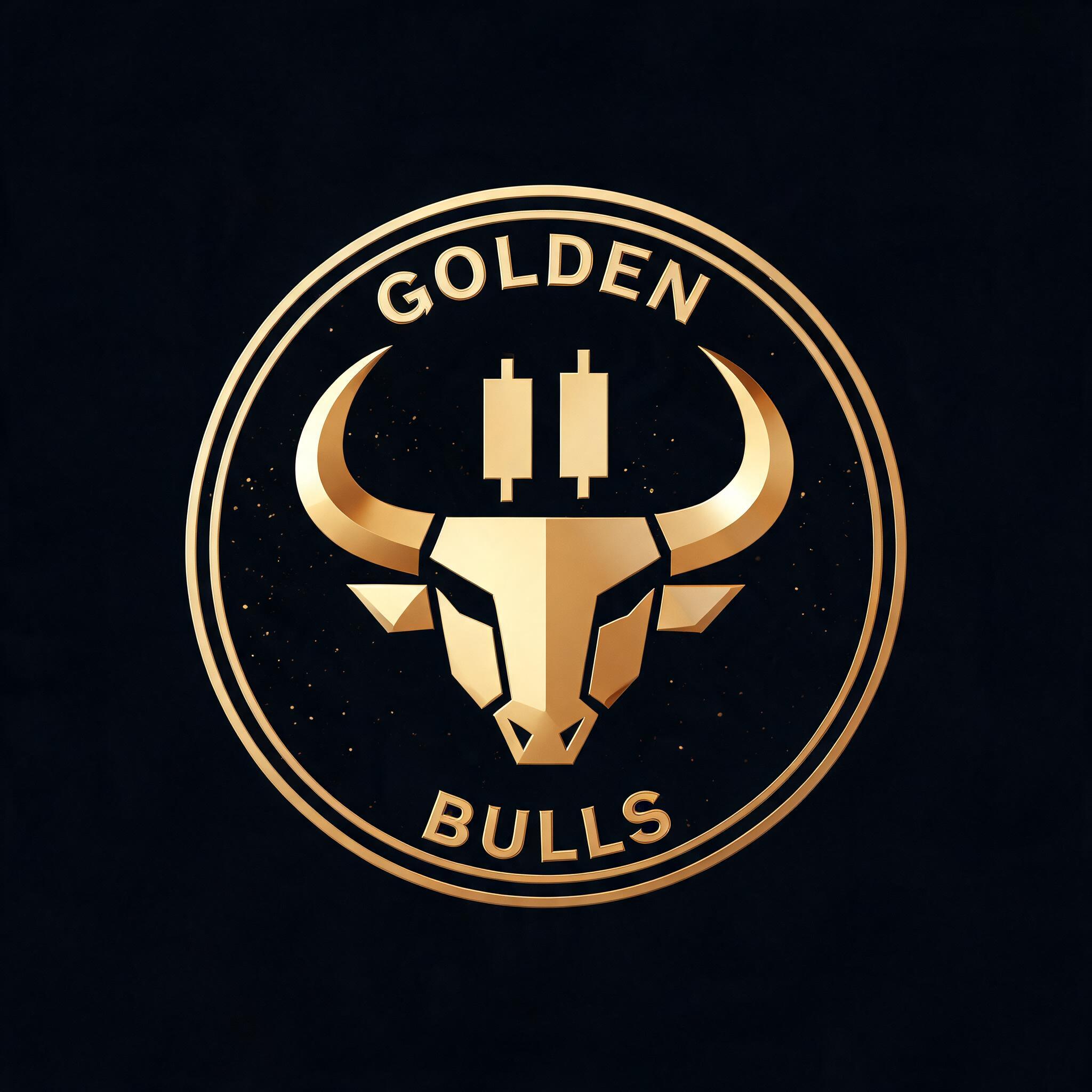 "GOLDEN
BULLS" — 3d bold gold text effect