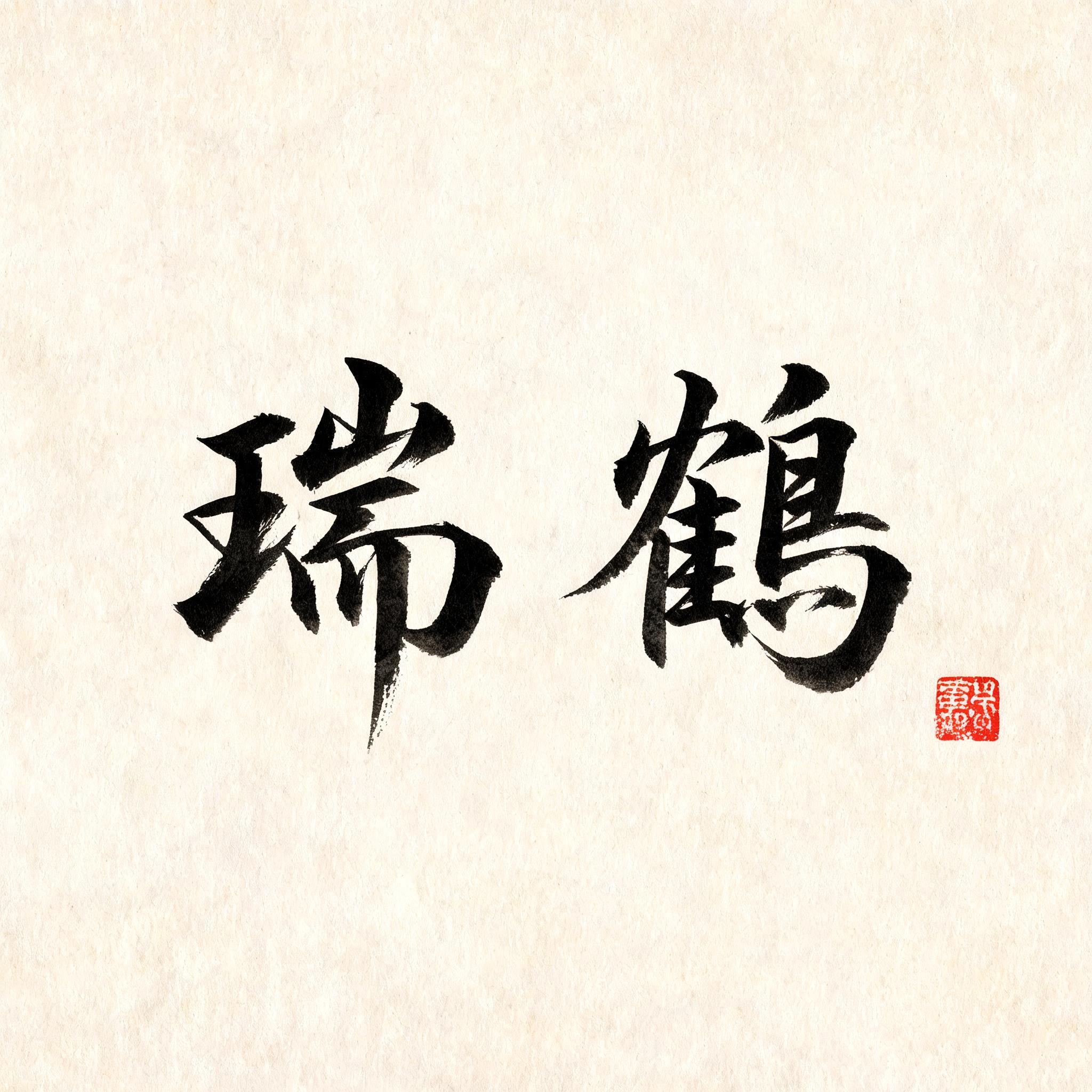 "瑞鶴" — Brush Japanese Ink | AI Text Effect Generator