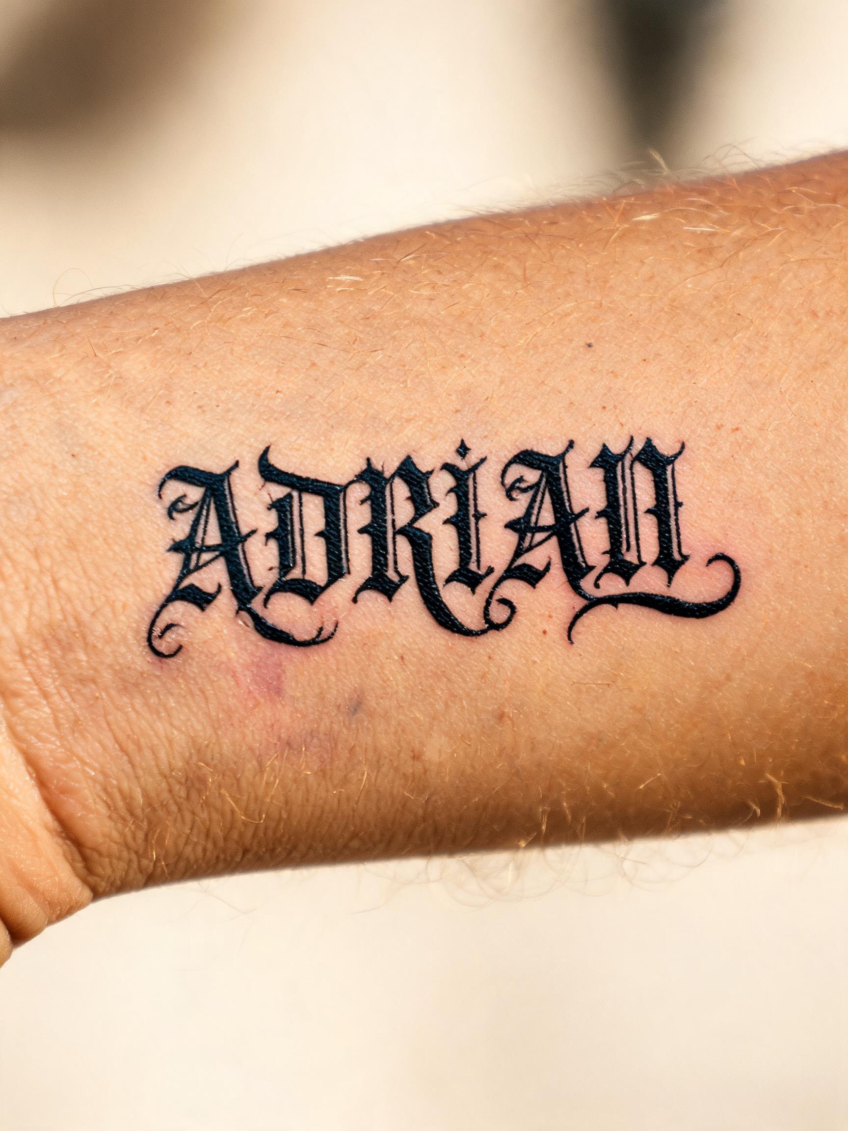 "ADRIAN" — Tattoo | AI Text Effect Generator