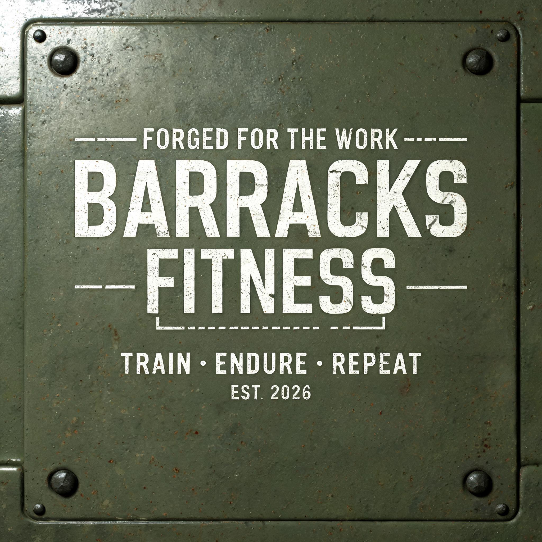 "Design a crossfit box logo for Barracks Fitness" — Stencil | AI Text Effect Generator