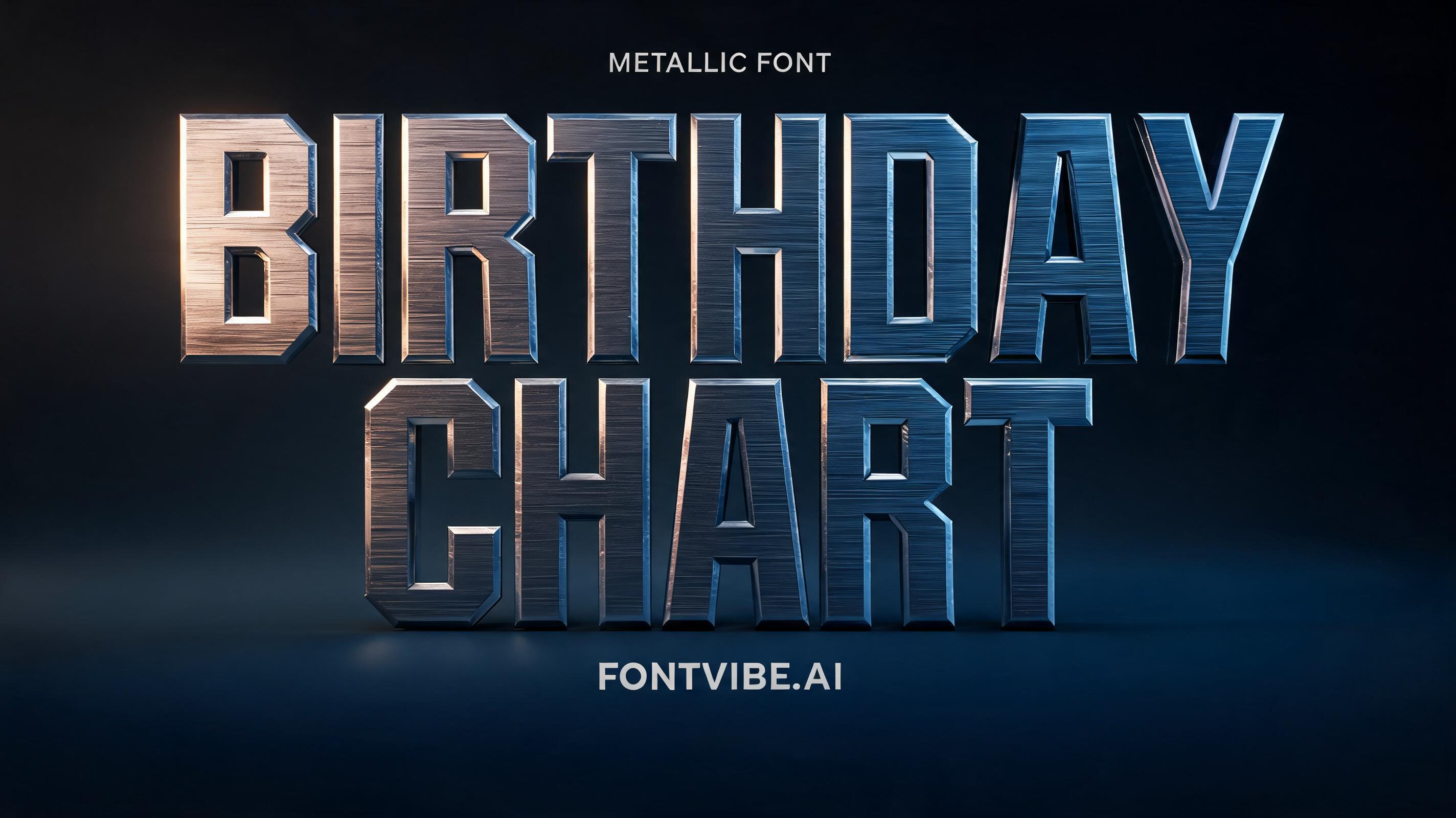 "𝗕𝗜𝗥𝗧𝗛𝗗𝗔𝗬 𝗖𝗛𝗔𝗥𝗧" — Metallic | AI Text Effect Generator