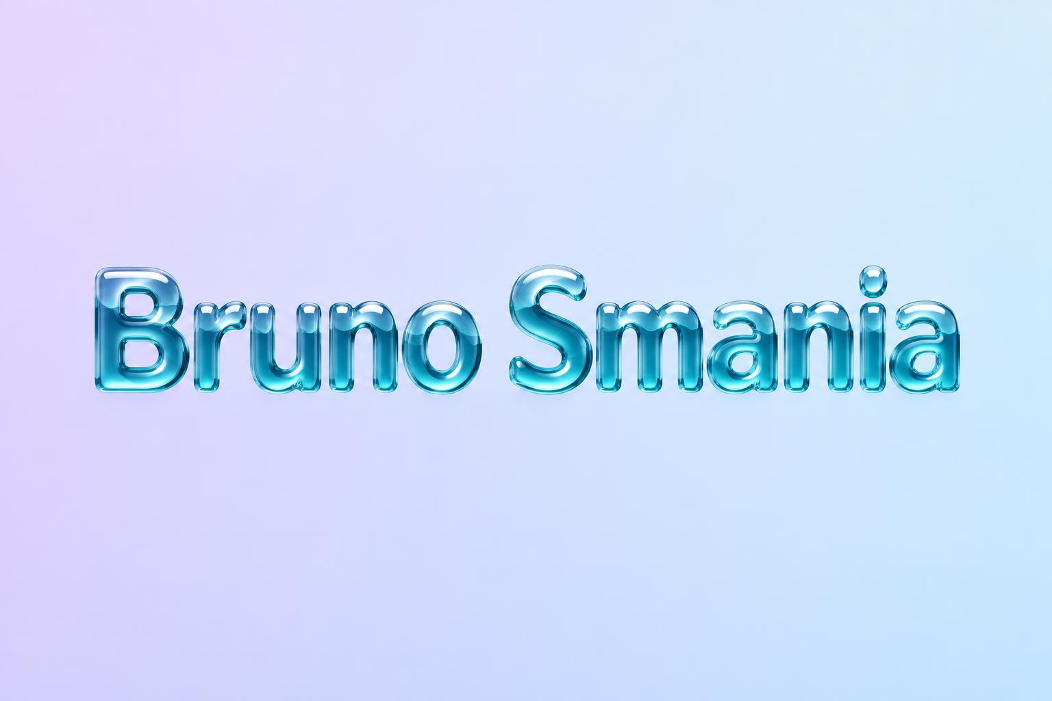 "Bruno Smania" — Glass Liquid | AI Text Effect Generator