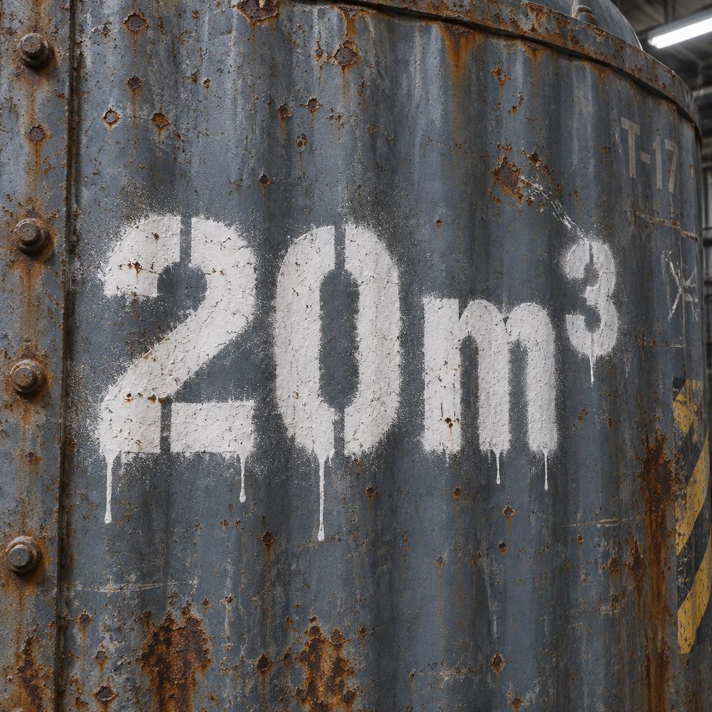 "20m³" — Stencil | AI Text Effect Generator