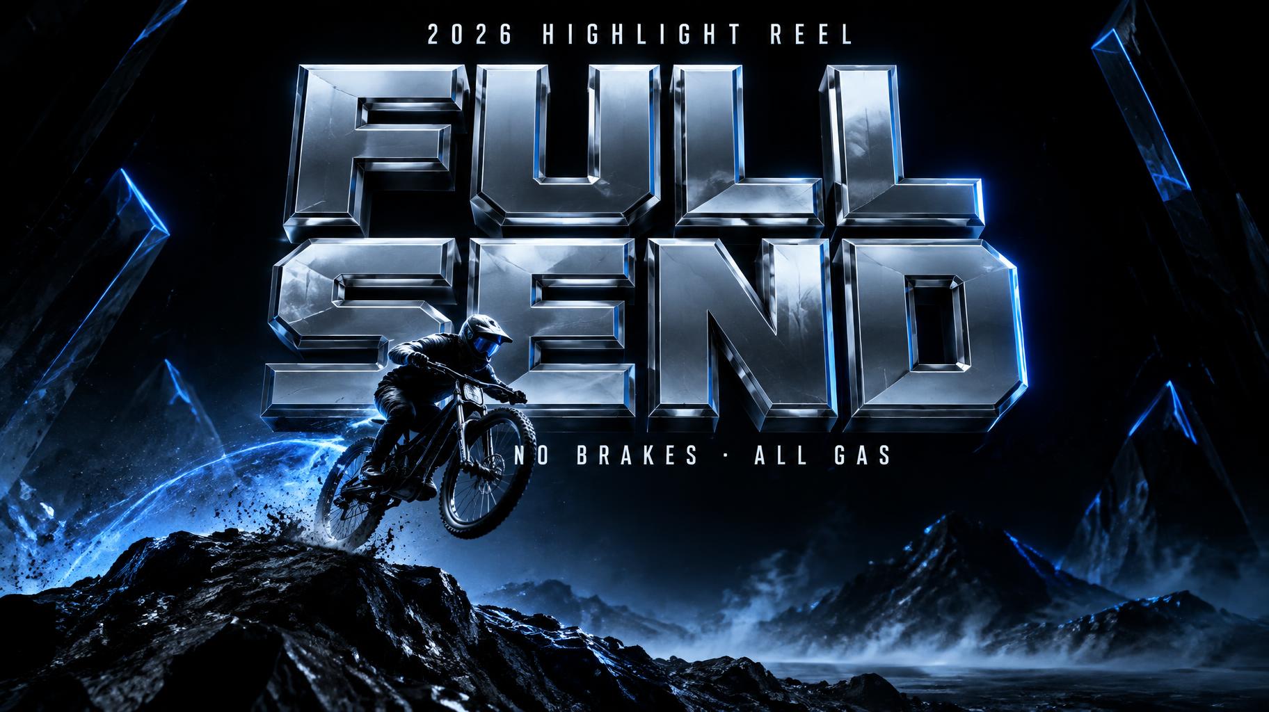 "FULL SEND
2026 HIGHLIGHT REEL
NO BRAKES · ALL GAS" — Chrome Metal 3d | AI Text Effect Generator