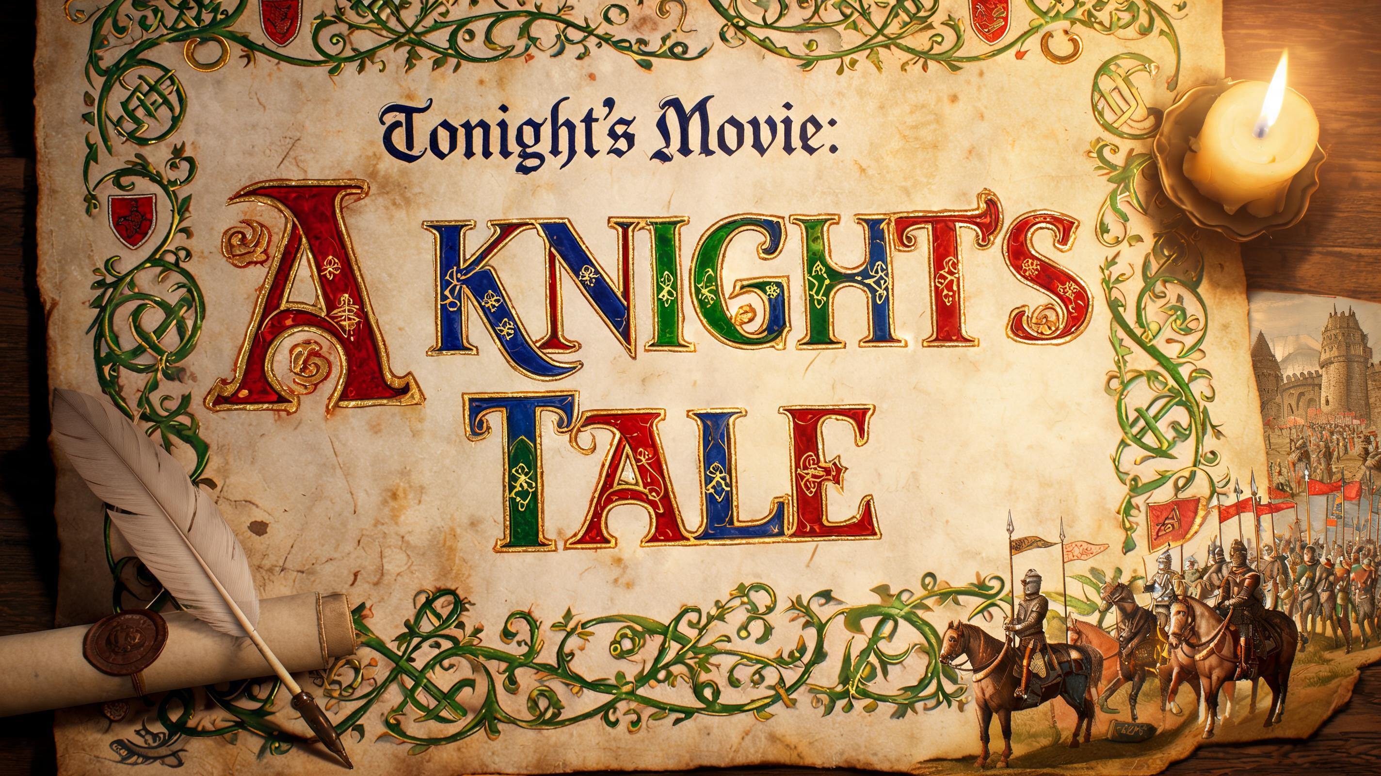 "Tonight's Movie: A Knight's Tale" — Medieval | AI Text Effect Generator
