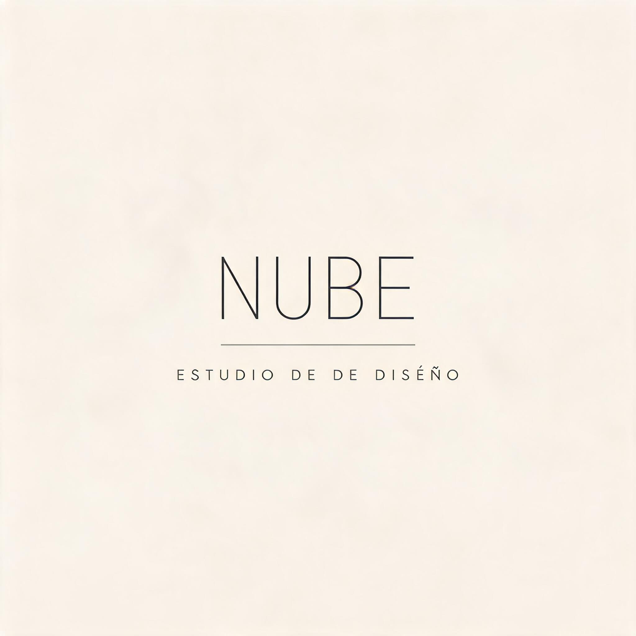 "Hazme un logo minimalista para el estudio de diseño "Nube", con mucho espacio en blanco" — Minimal text effect