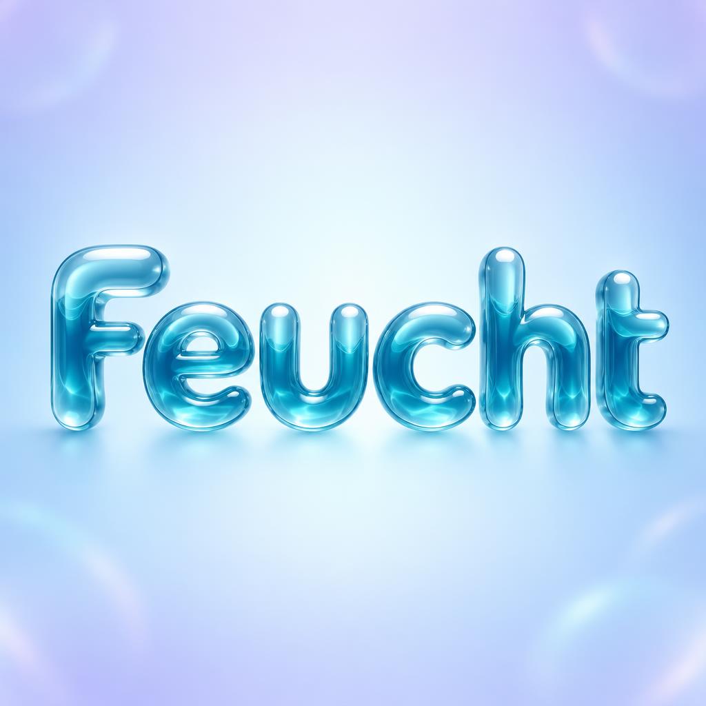 "Feucht" — Glass Liquid | AI Text Effect Generator