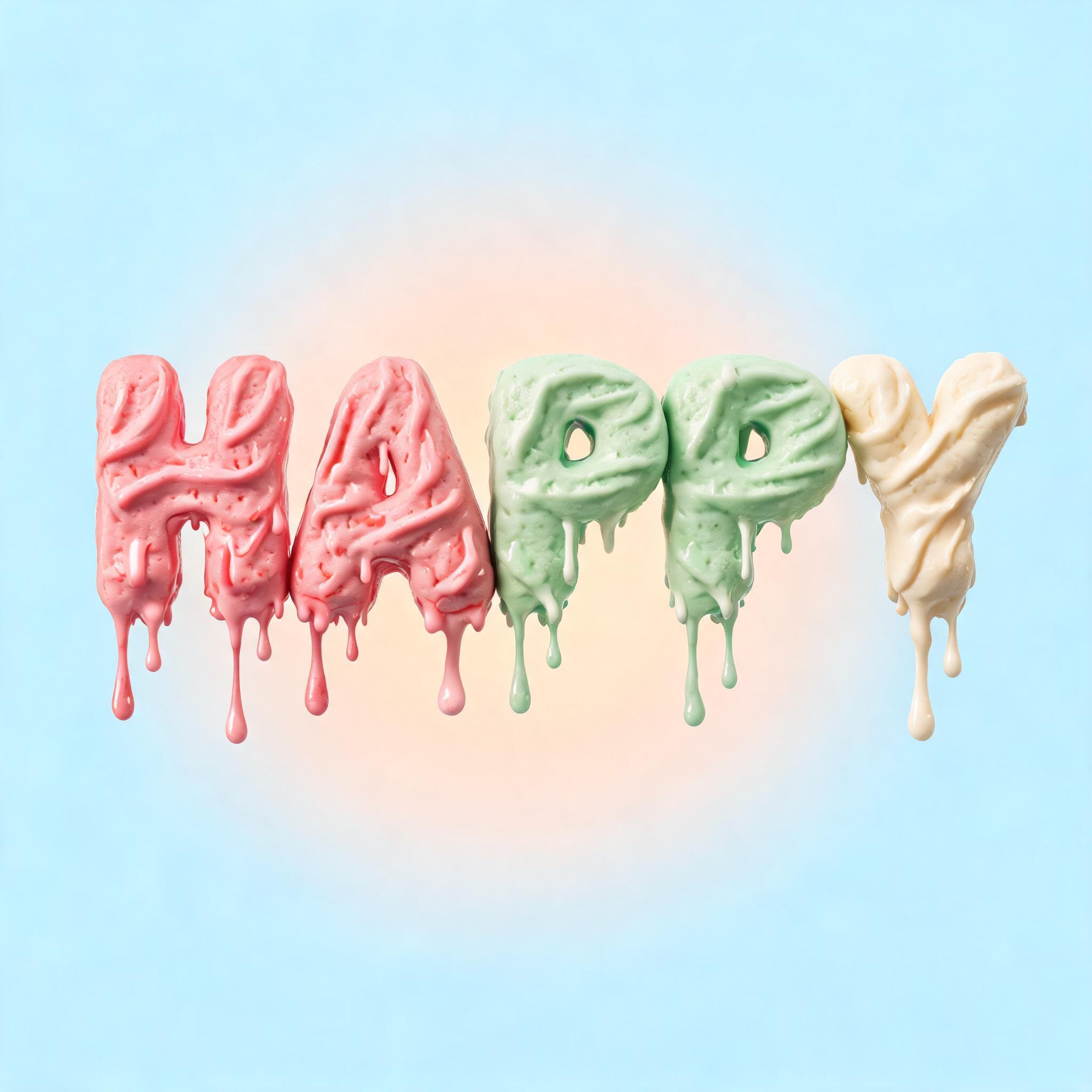 "Happy" — Drip Font Ice | AI Text Effect Generator